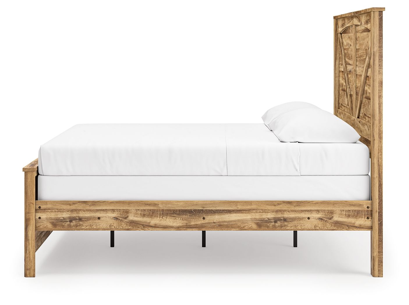 Ashley Furniture Maystonna - King Crossbuck Panel Bed - Brown - Image 8