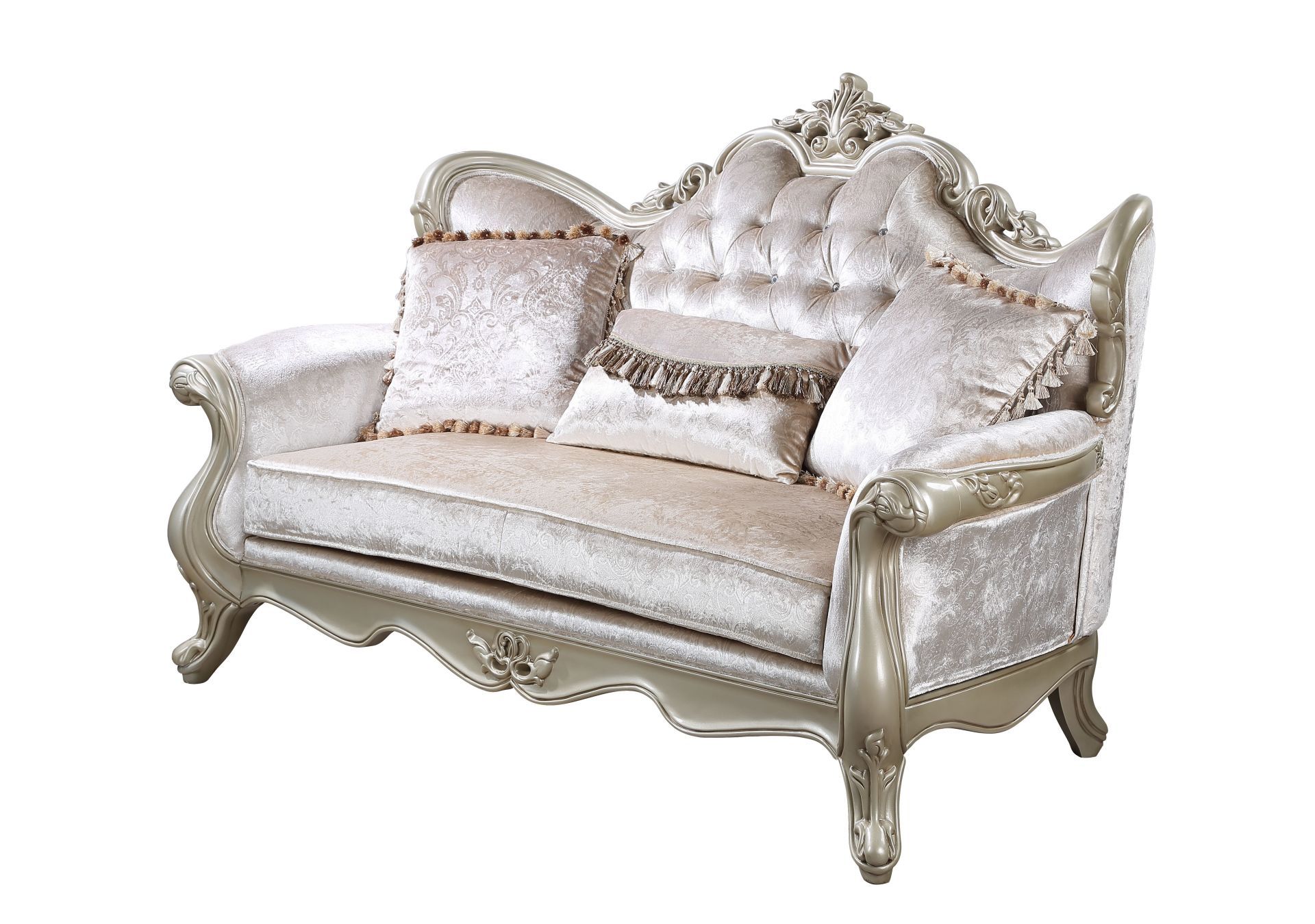 Monique - Loveseat - Pearl Silver