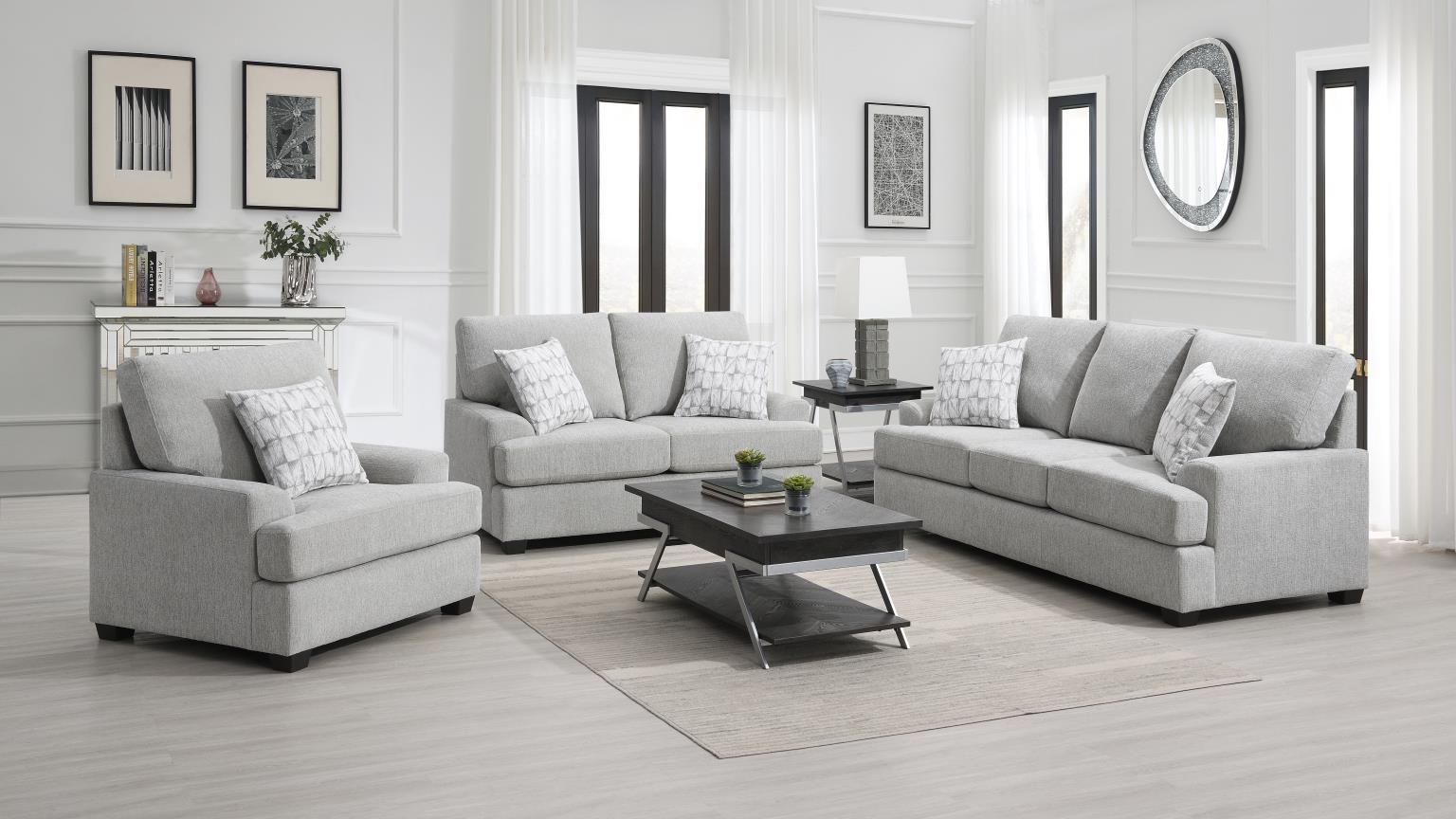U449 - 2 Piece Living Room Set (Sofa & Loveseat) - Gray