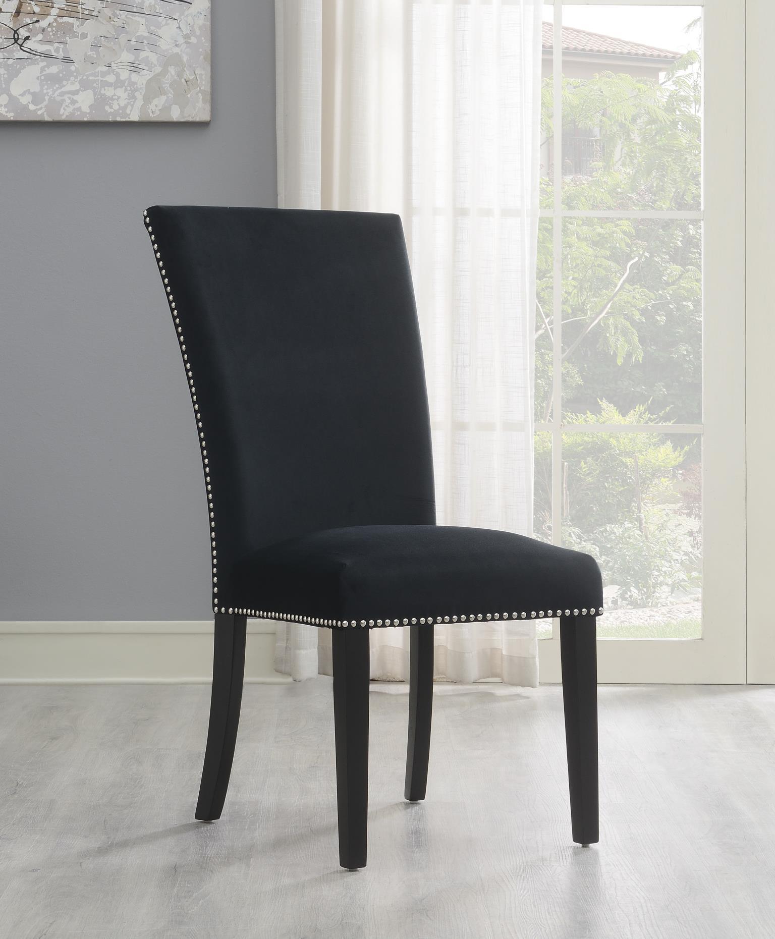 D135 - Velvet Dining Chair (Set of 2) - Black