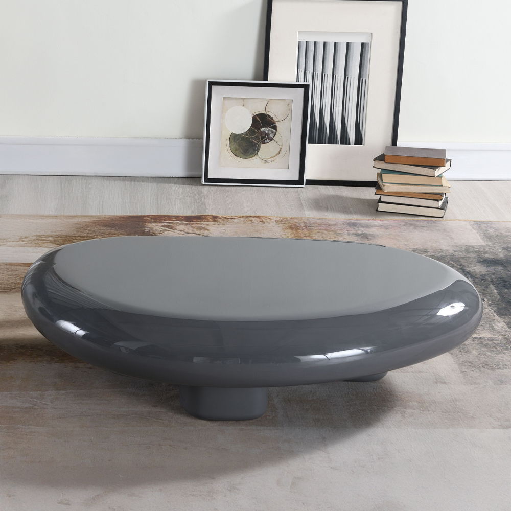 Charlene - Coffee Table - Gray High Gloss, dark gray