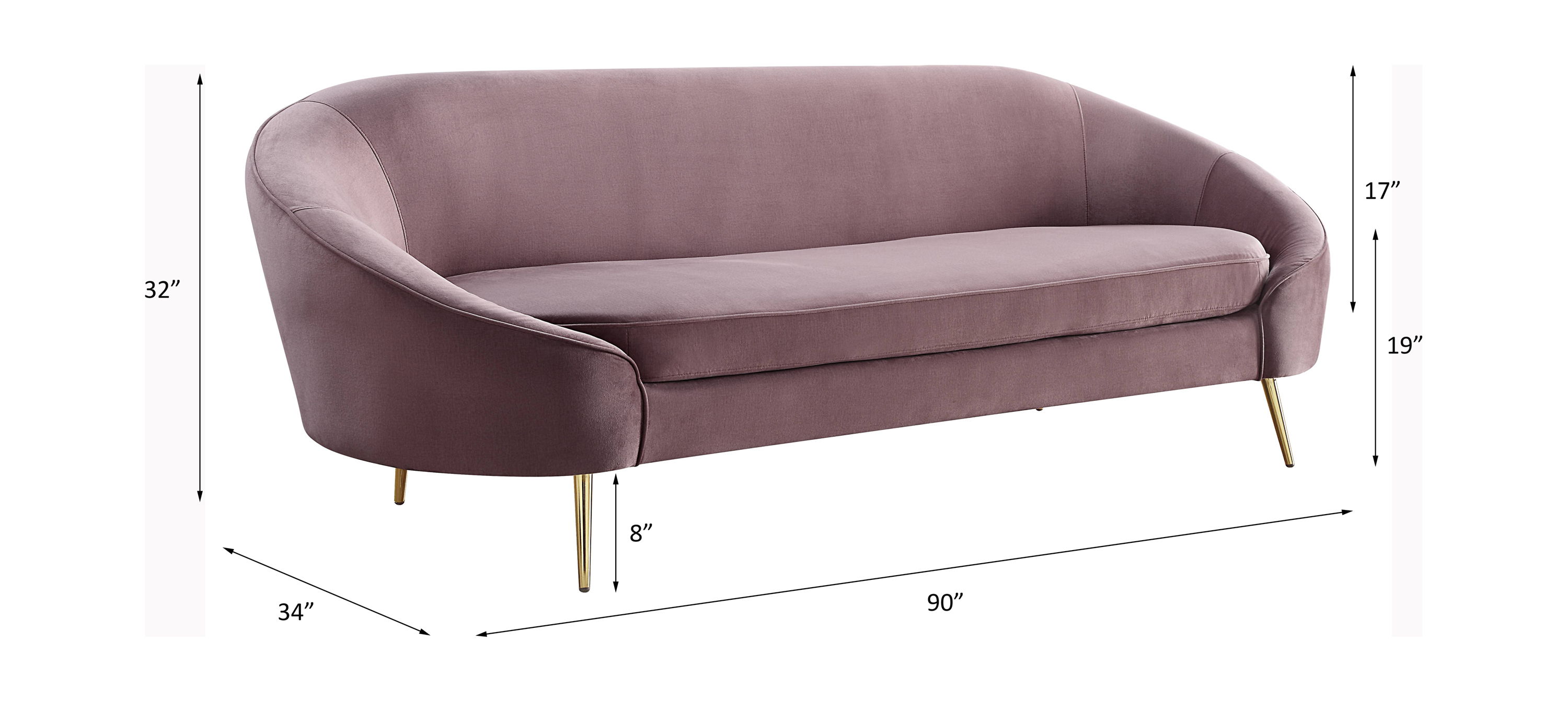 Abey - Sofa - Pink Velvet, pink, view 6
