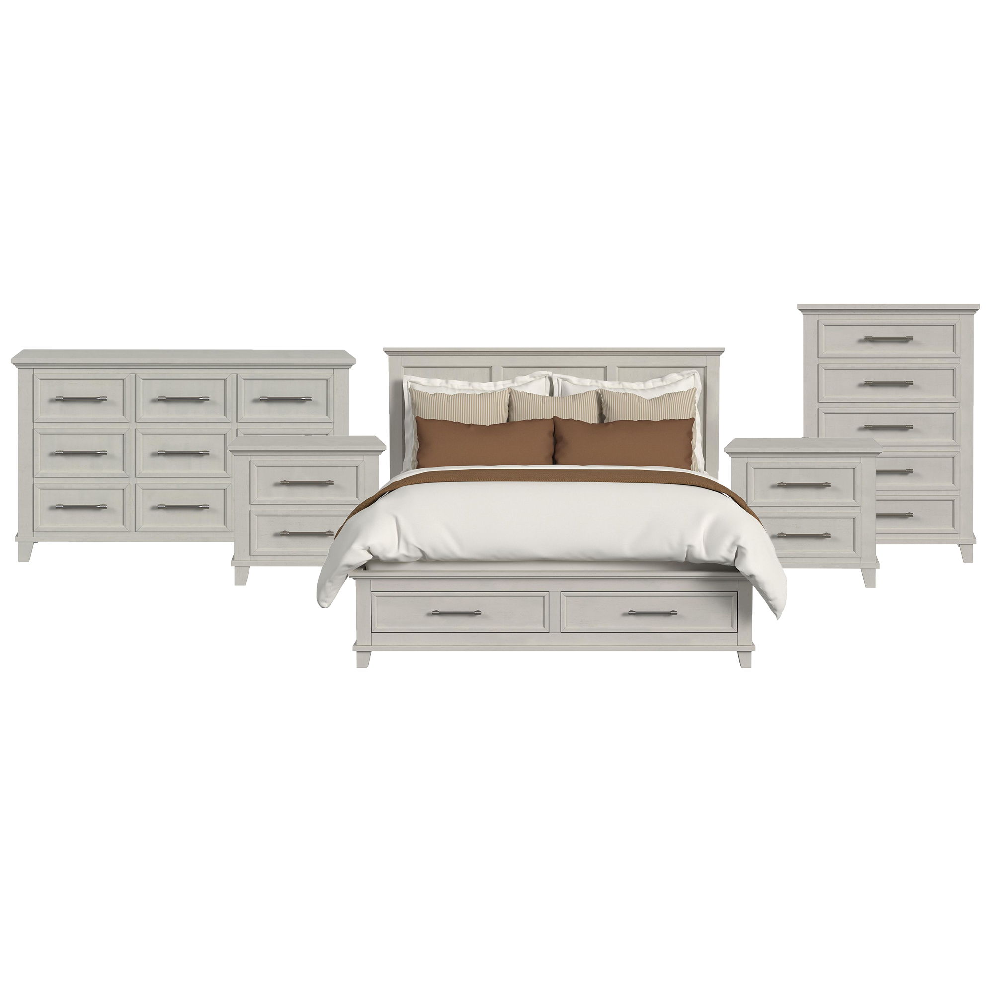 King · 5 Pc · Bedroom Set With 2 Nightstands, Dresser & Chest