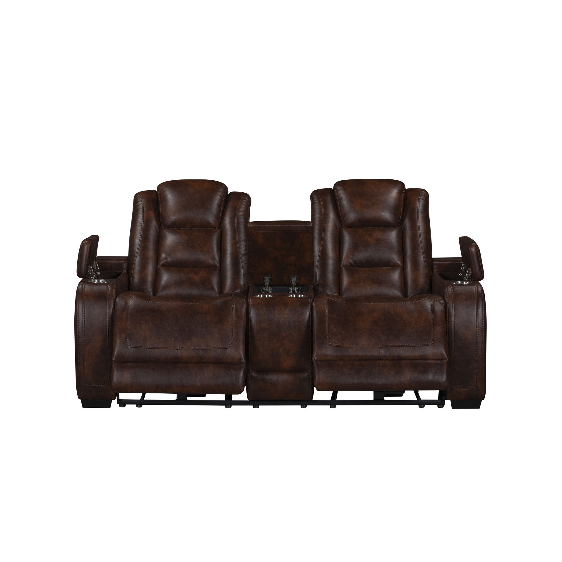 Chester - Reclining Console Loveseat With Power Headrest & Footrest - Brown