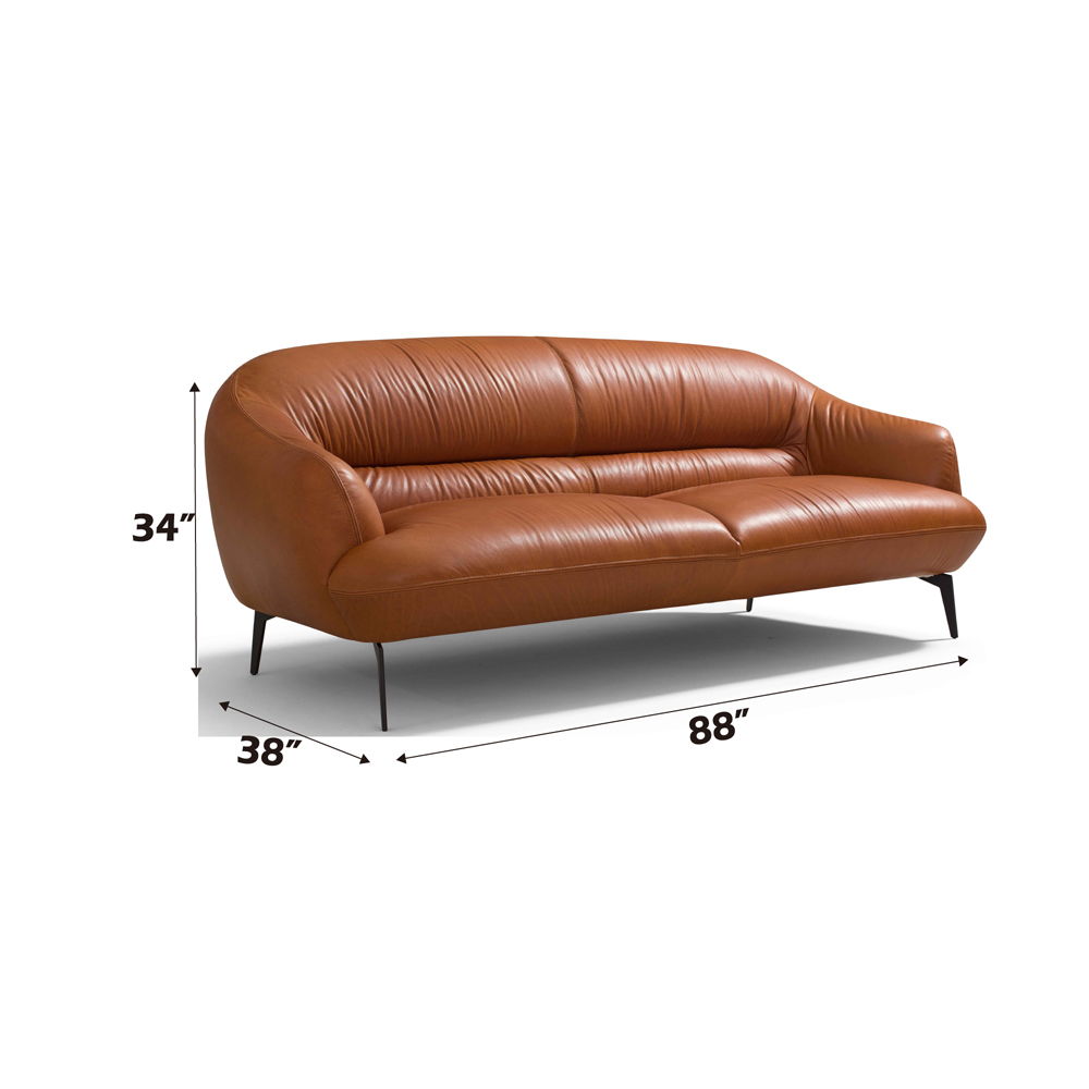 Leonia - Sofa - Cognac Leather, dark brown, view 5