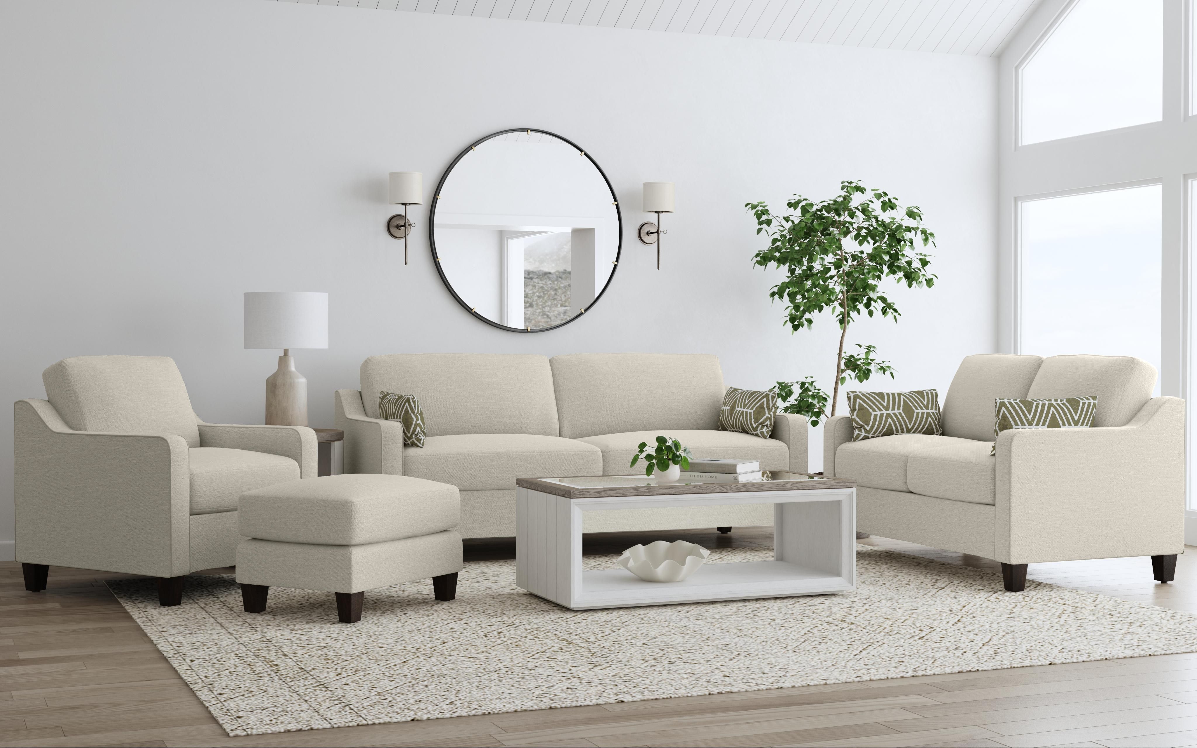 Drew - Fabric Loveseat, green