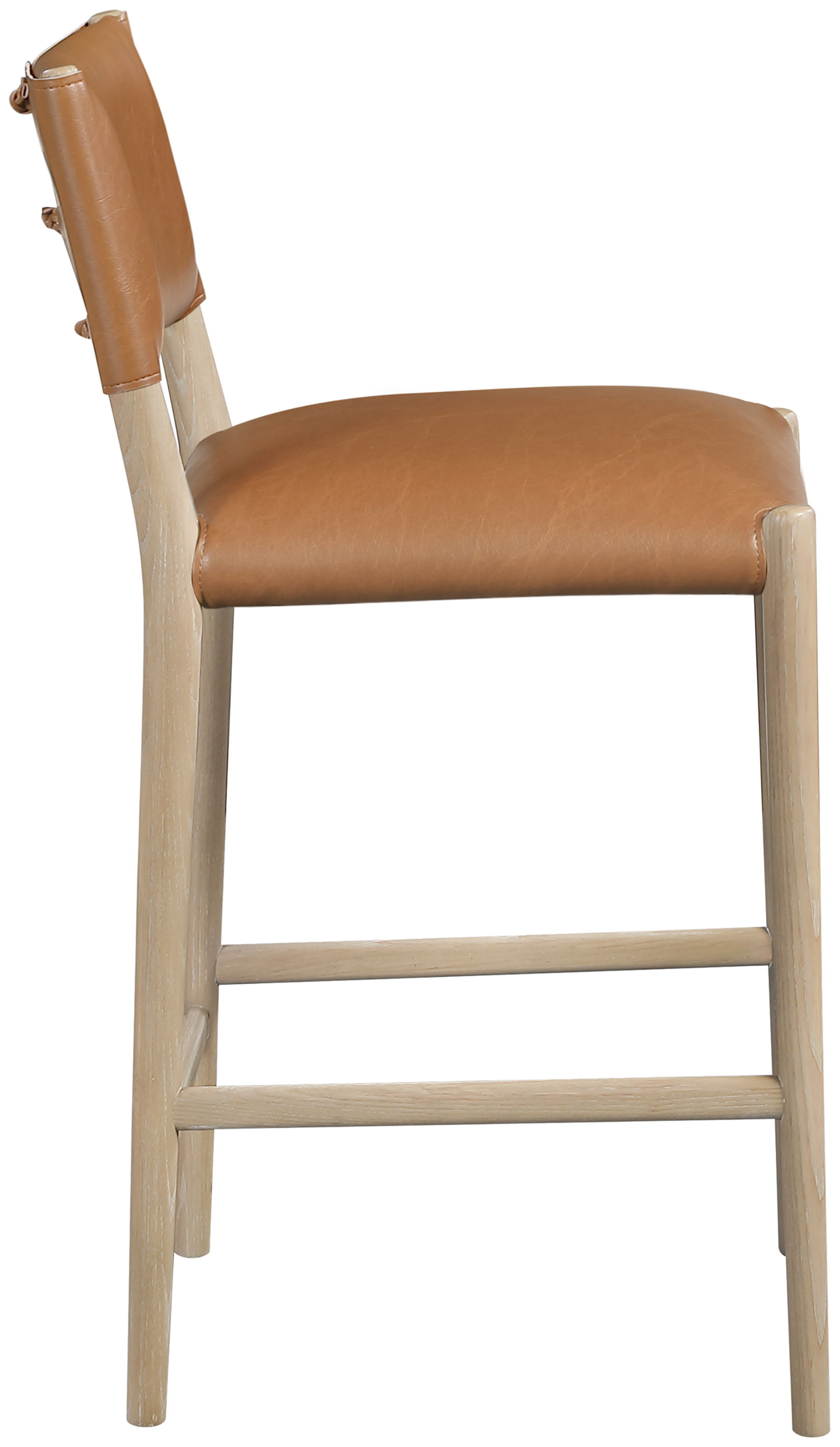 Andie - Vegan Leather Upholstered Counter Stool - Cognac