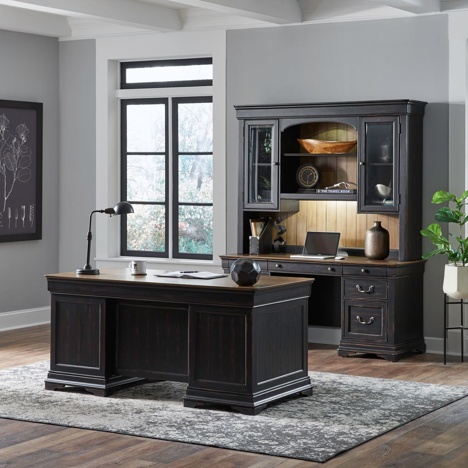Liberty Furniture Meritage - 5 Piece Jr Executive Set - Black
