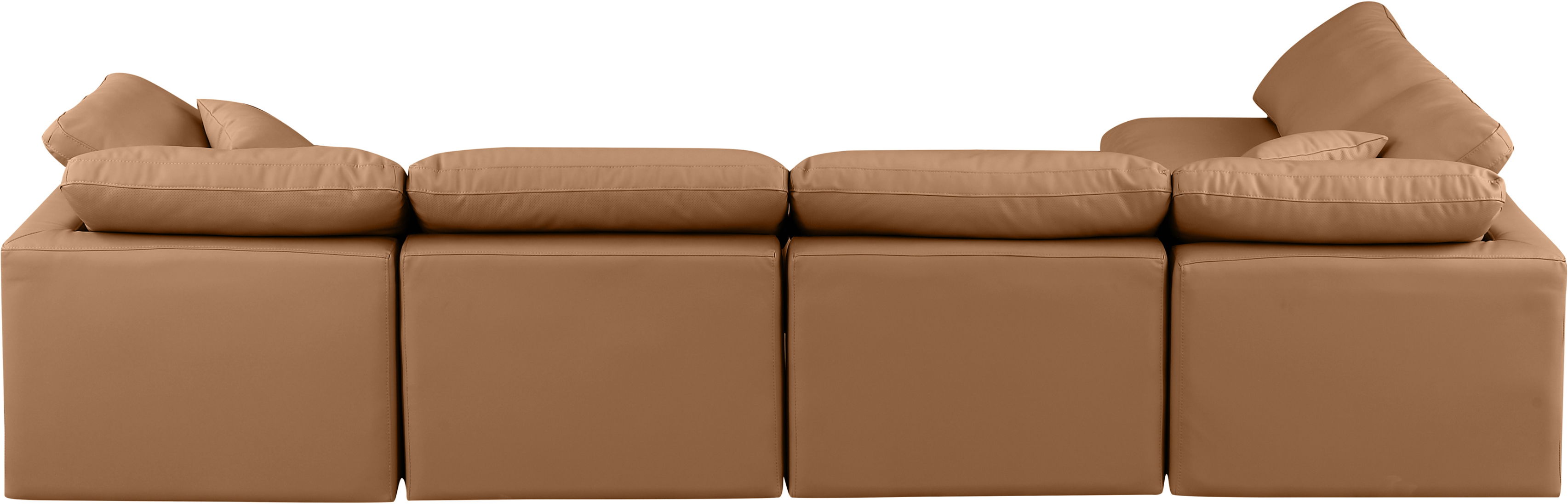 Indulge - Faux Leather 5 Piece Modular Sectional - Cognac