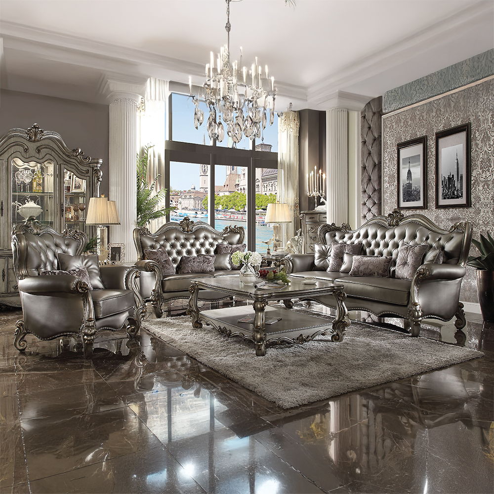 Versailles - Coffee Table - Antique Platinum, silver, view 4