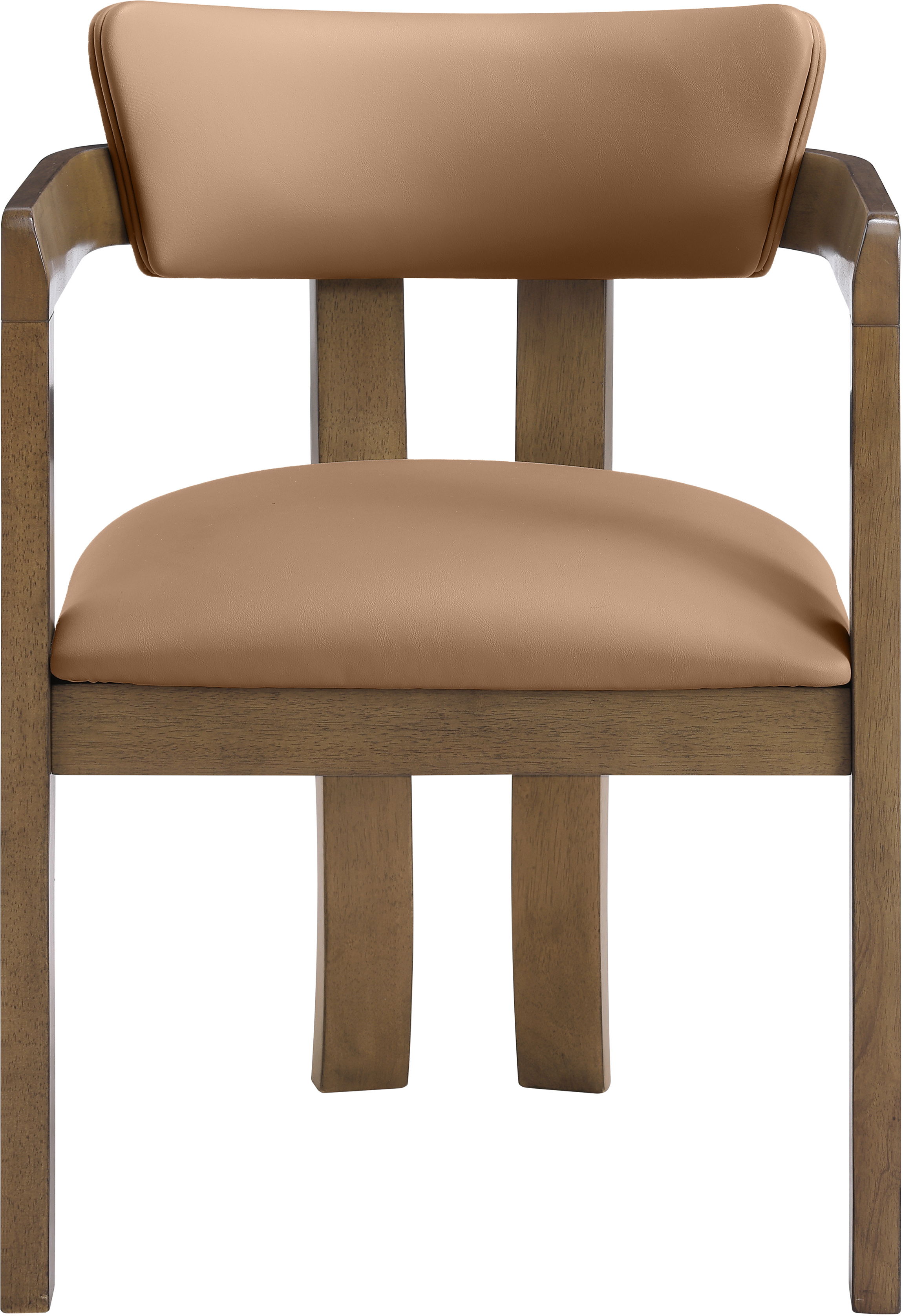 Lavrin - Vegan Leather Upholstered Dining Arm Chair (Set of 2) - Cognac