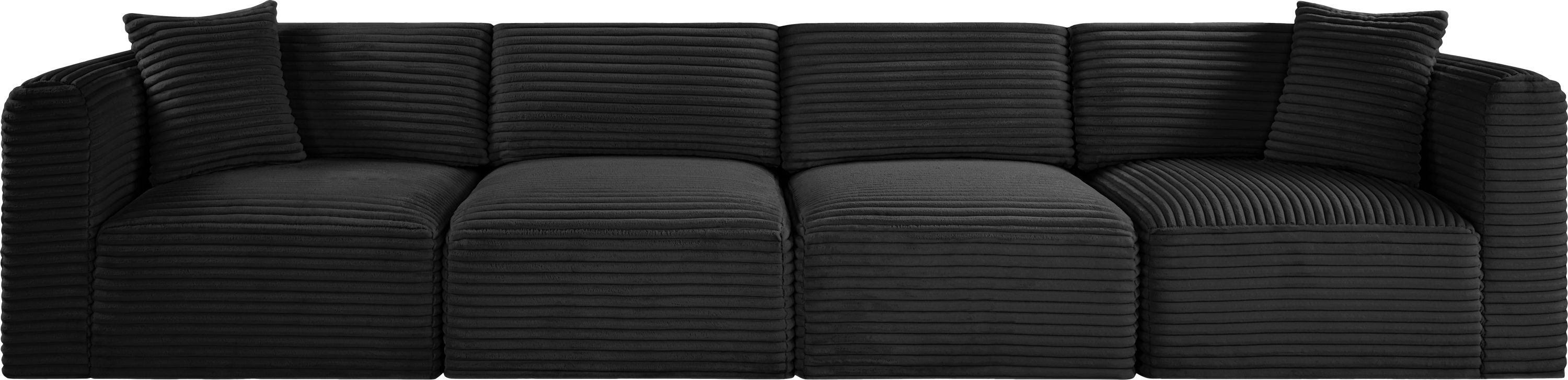 Shaggy - 4 Piece Modular Sofa - Black