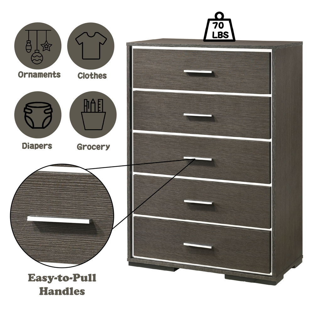 Escher - Chest - Gray Oak, dark gray, view 5