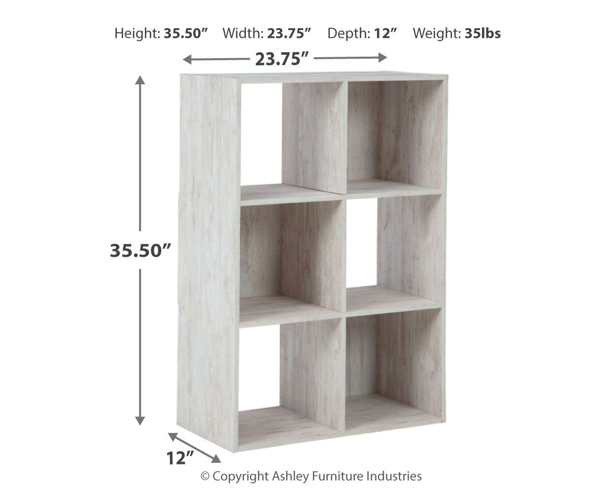 Ashley Furniture Paxberry - Six Cube Organizer - Whitewash - Image 4