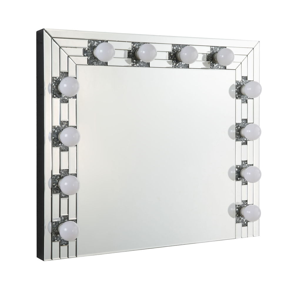 Noralie - Accent Mirror - Faux Diamonds & Mirrored, silver, view 7