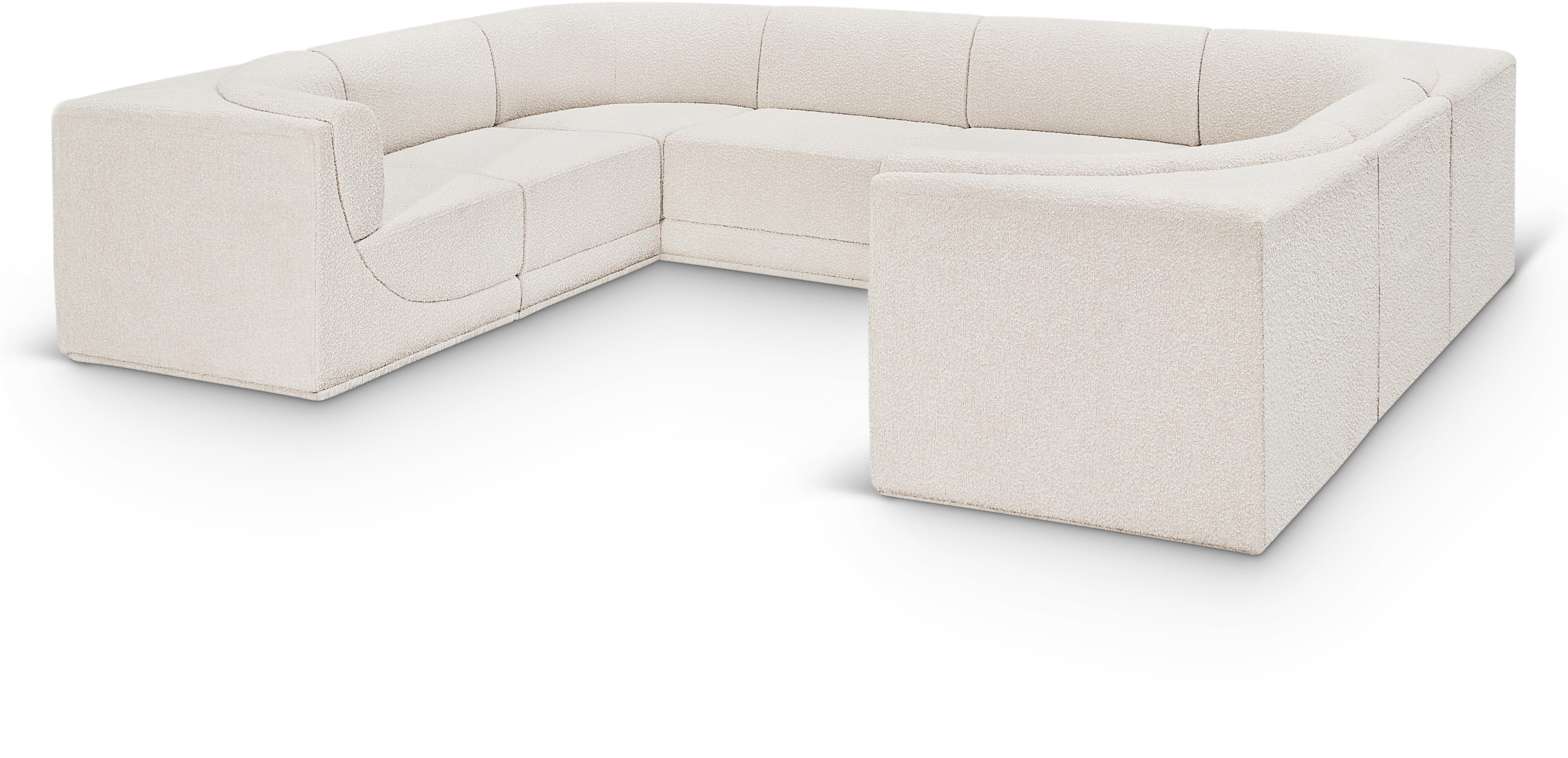 Ollie - 8 Piece Modular U-Shaped Sectional - Cream