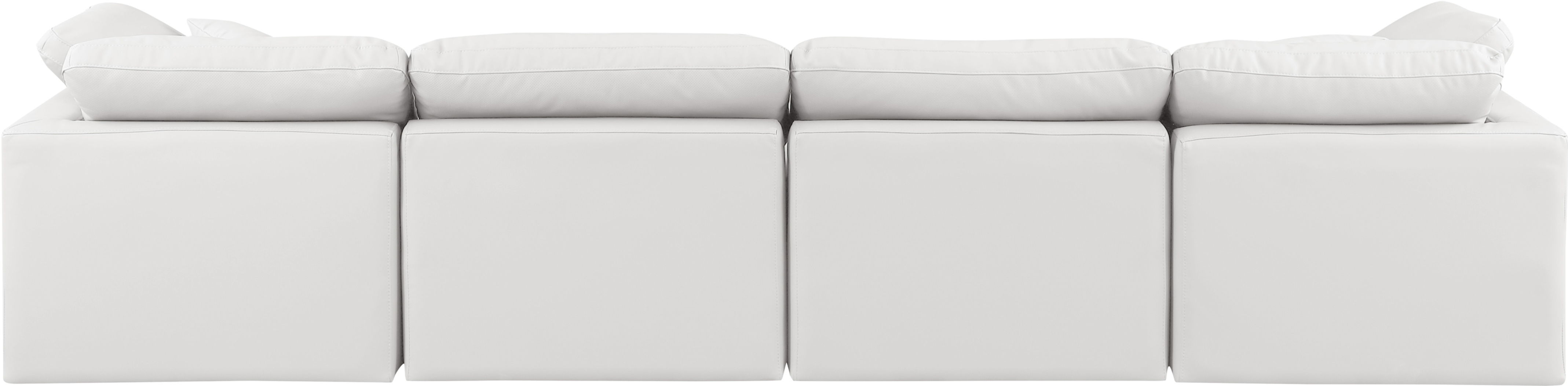 Indulge - Faux Leather 4 Piece Modular Sofa - Cream