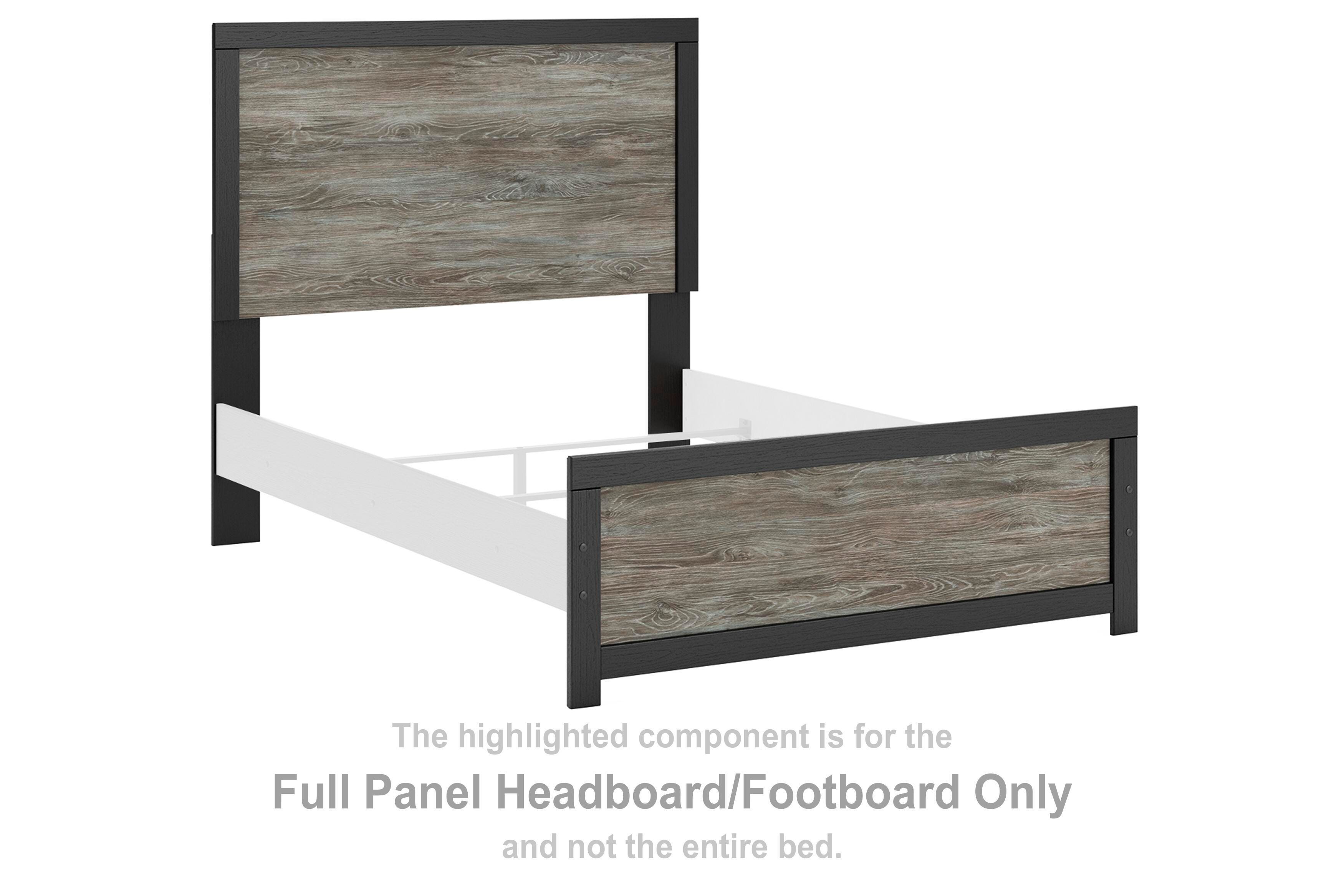 Broachmyn – Full Panel Headboard/Footboard – Black / Gray