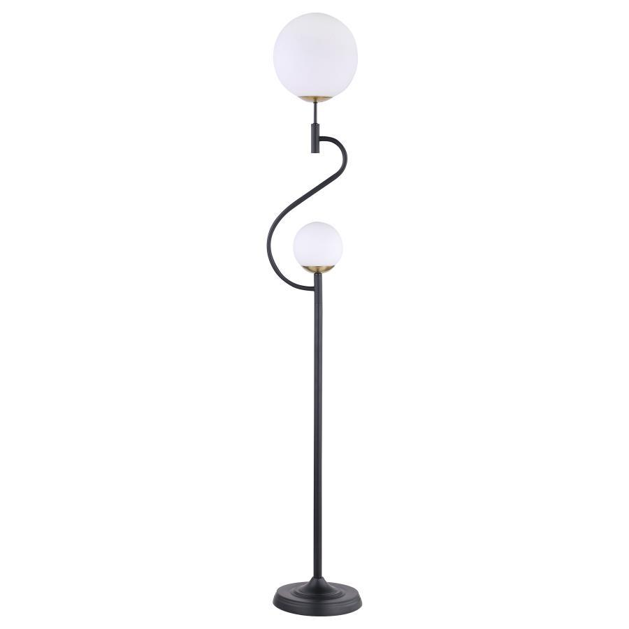 Dacki - Dual Spherical Bulb Metal Floor Lamp - Black Image