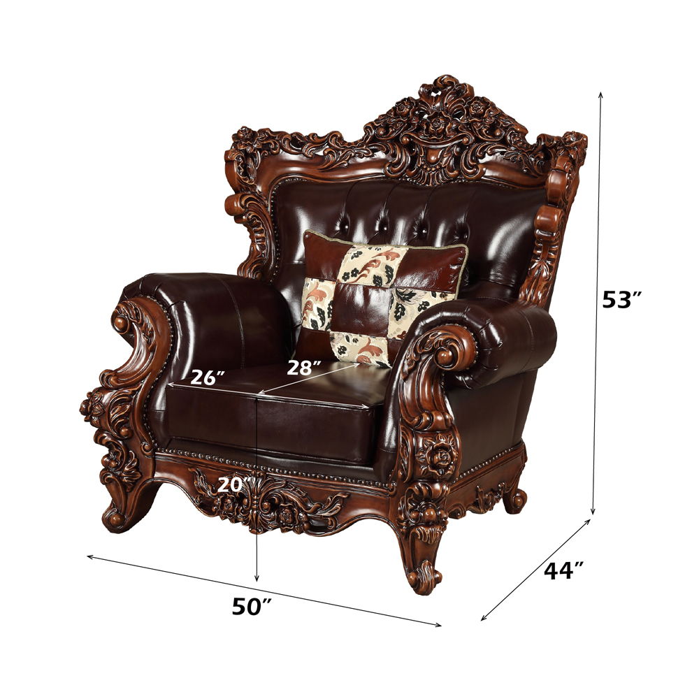 Forsythia - Chair - Espresso Top Grain Leather Match & Walnut, dark brown, view 6