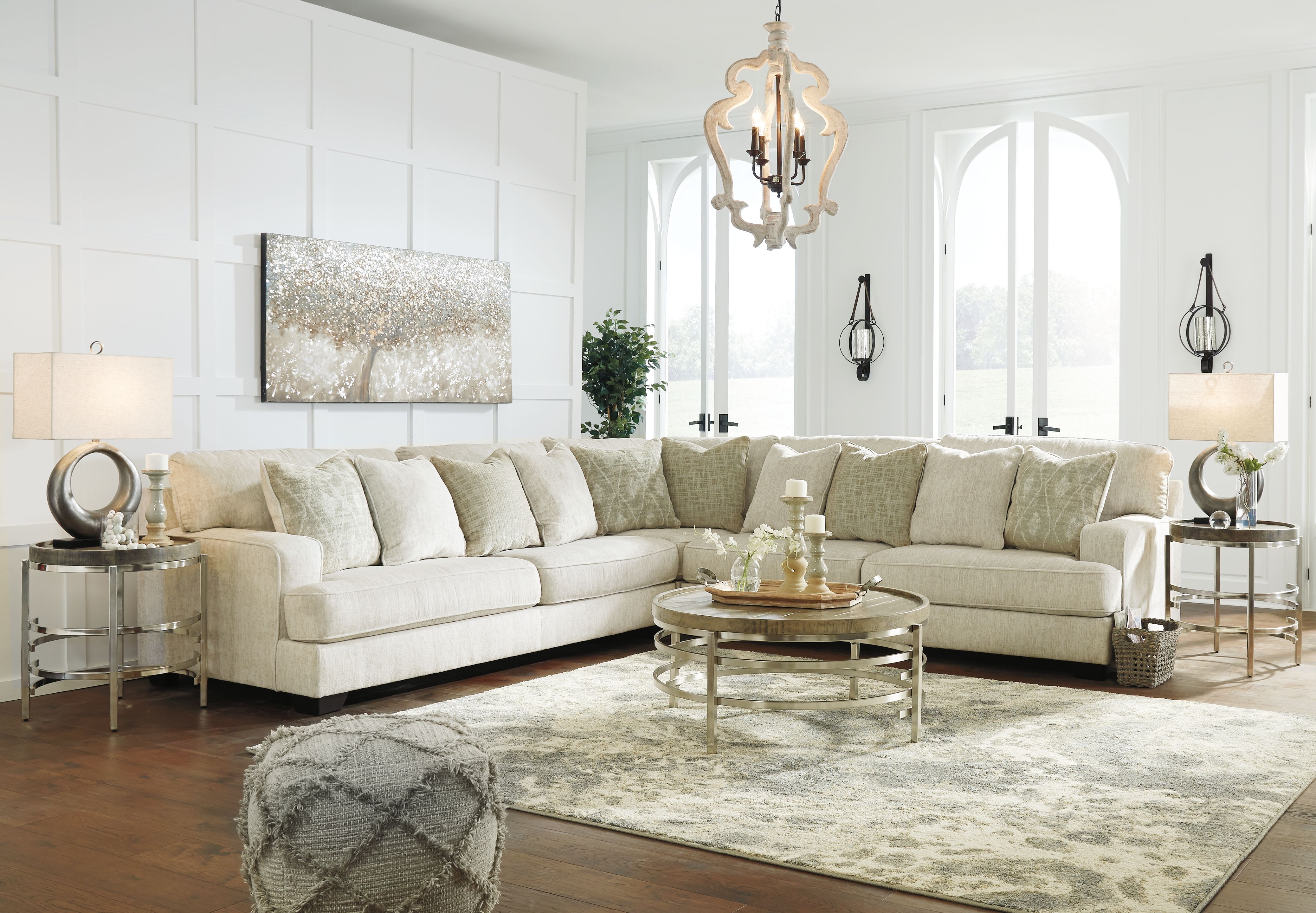 Ashley Furniture Rawcliffe - Left Arm Facing Sofa 3 Pc Sectional - Parchment - Image 7