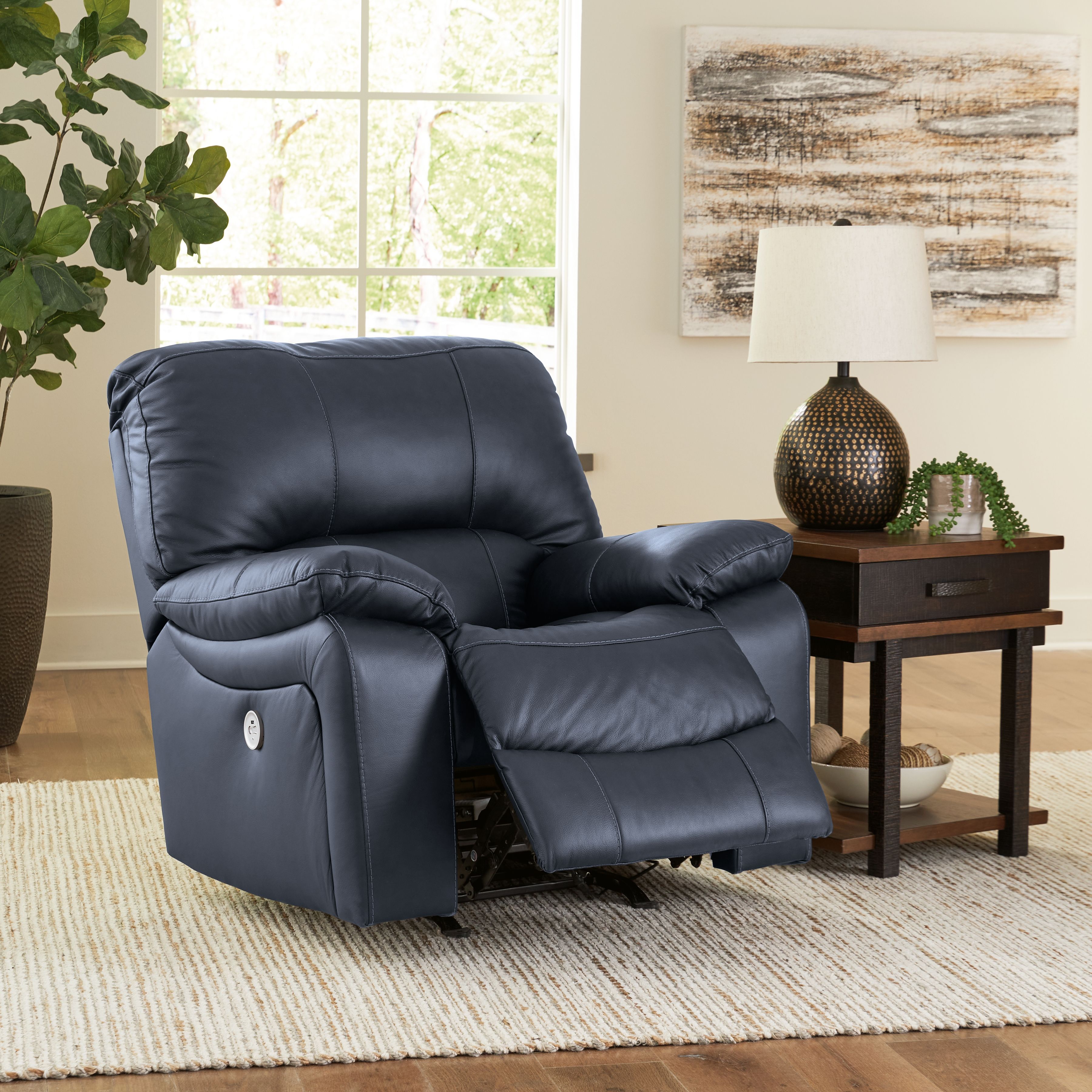 Ashley Furniture Leesworth - Power Rocker Recliner - Ocean - Image 7
