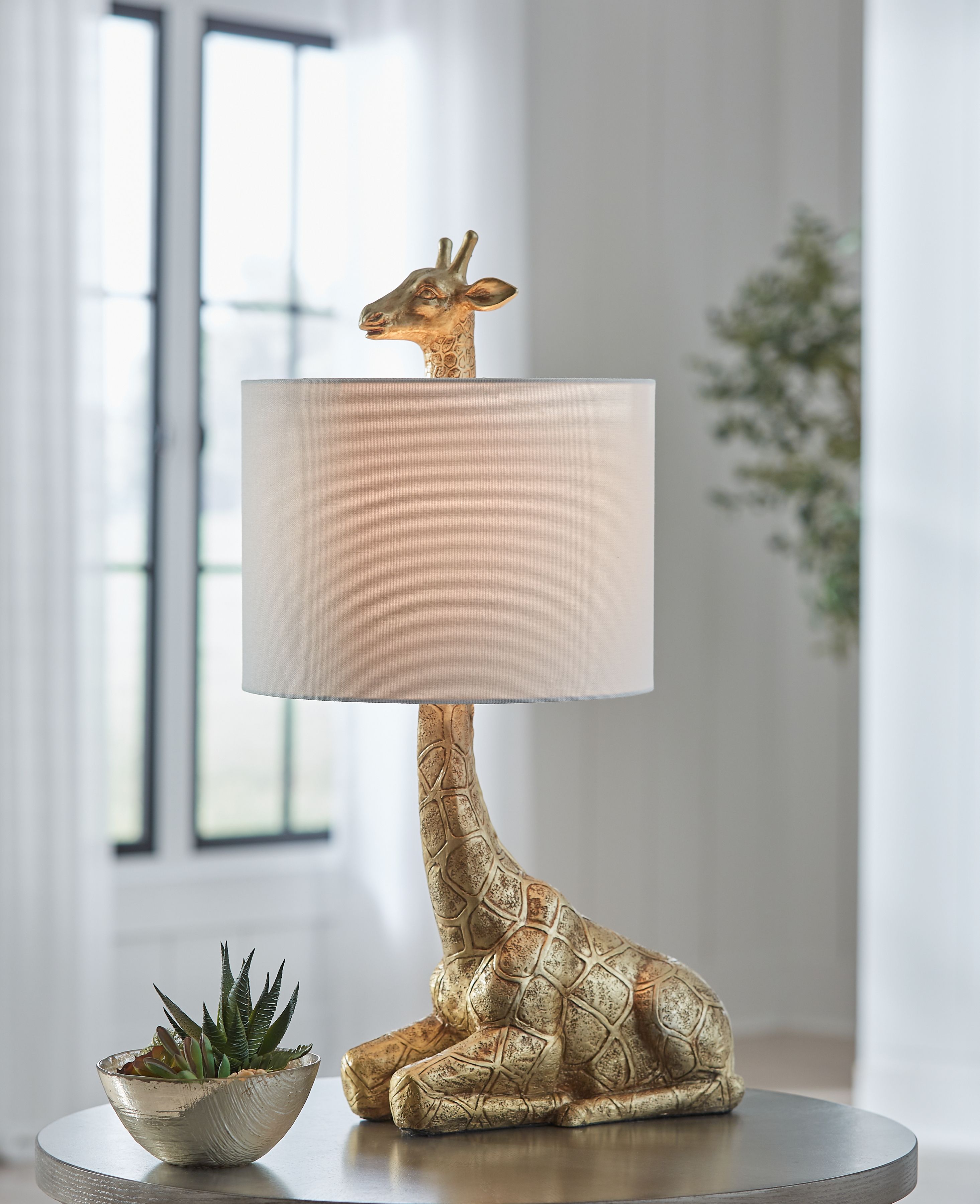 Ashley Furniture Ferrison - Poly Table Lamp - Gold Finish - Image 2