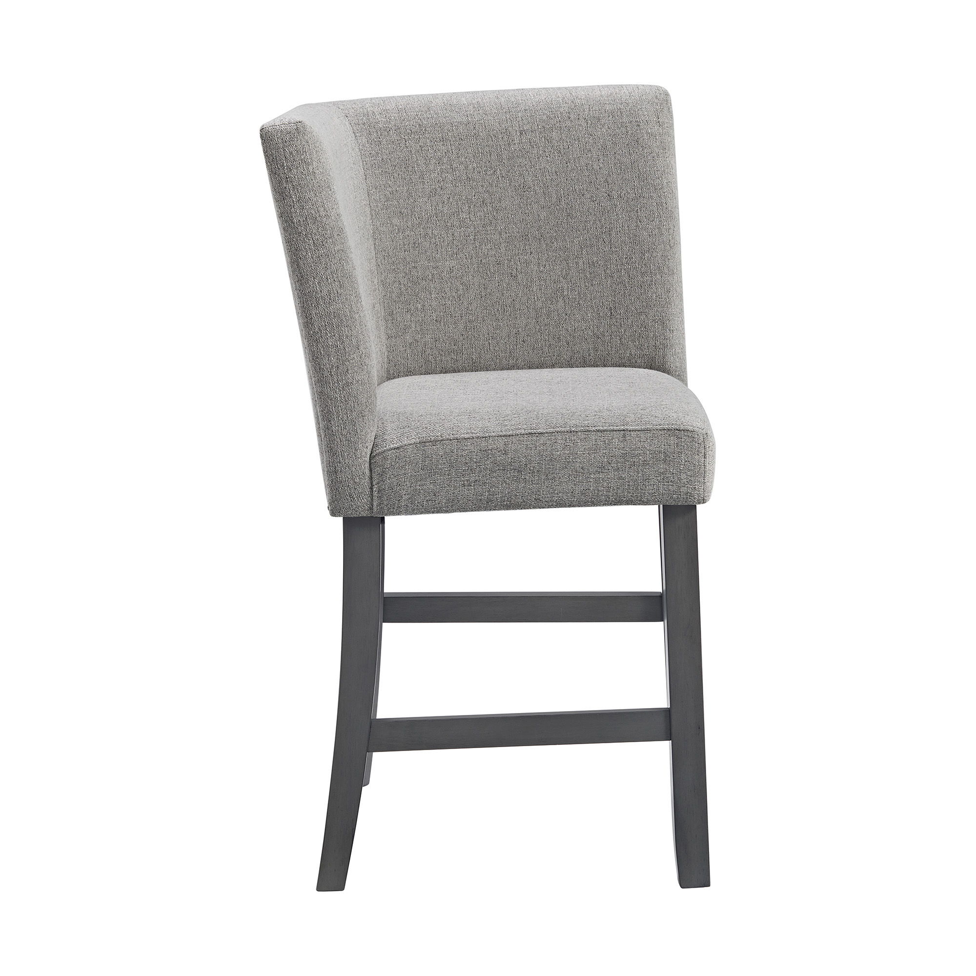 Seneca - Counter Corner Bench With Upholstered Back And Gray Fabric - Gray