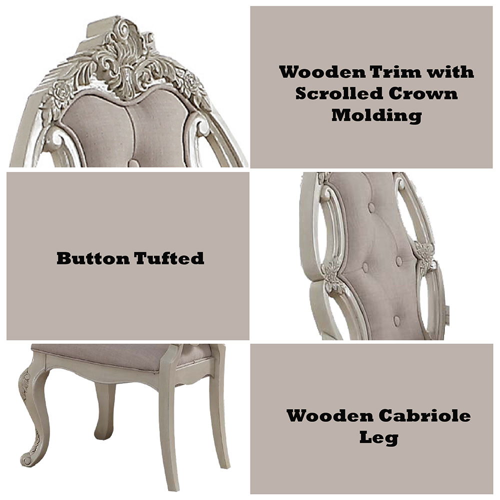 Ragenardus - Side Chair (Set of 2) - Fabric & Antique White, white, view 3