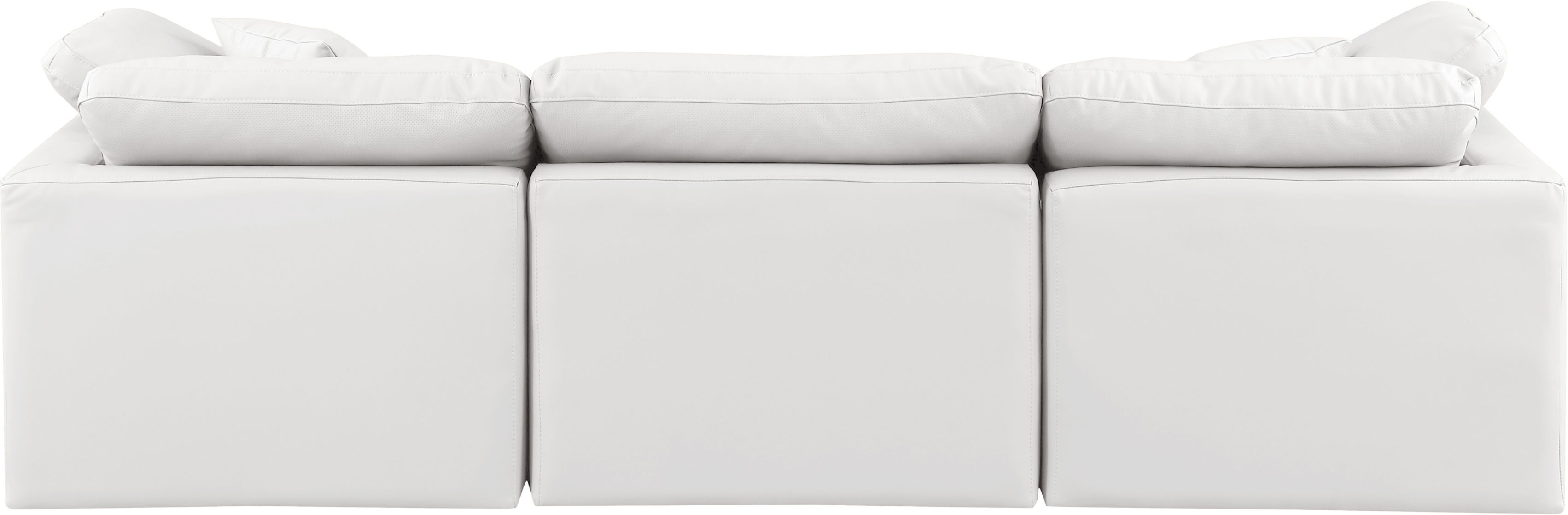 Indulge - Faux Leather 3 Piece Modular Sofa - Cream