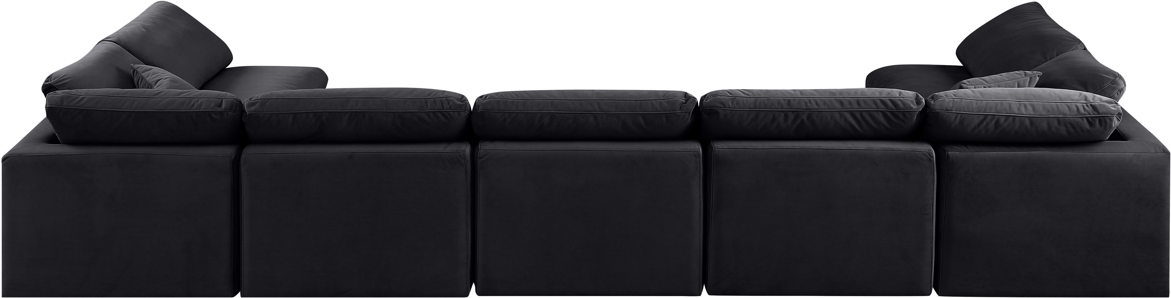 Indulge - Velvet 7 Piece Modular U-Shaped Sectional - Charcoal