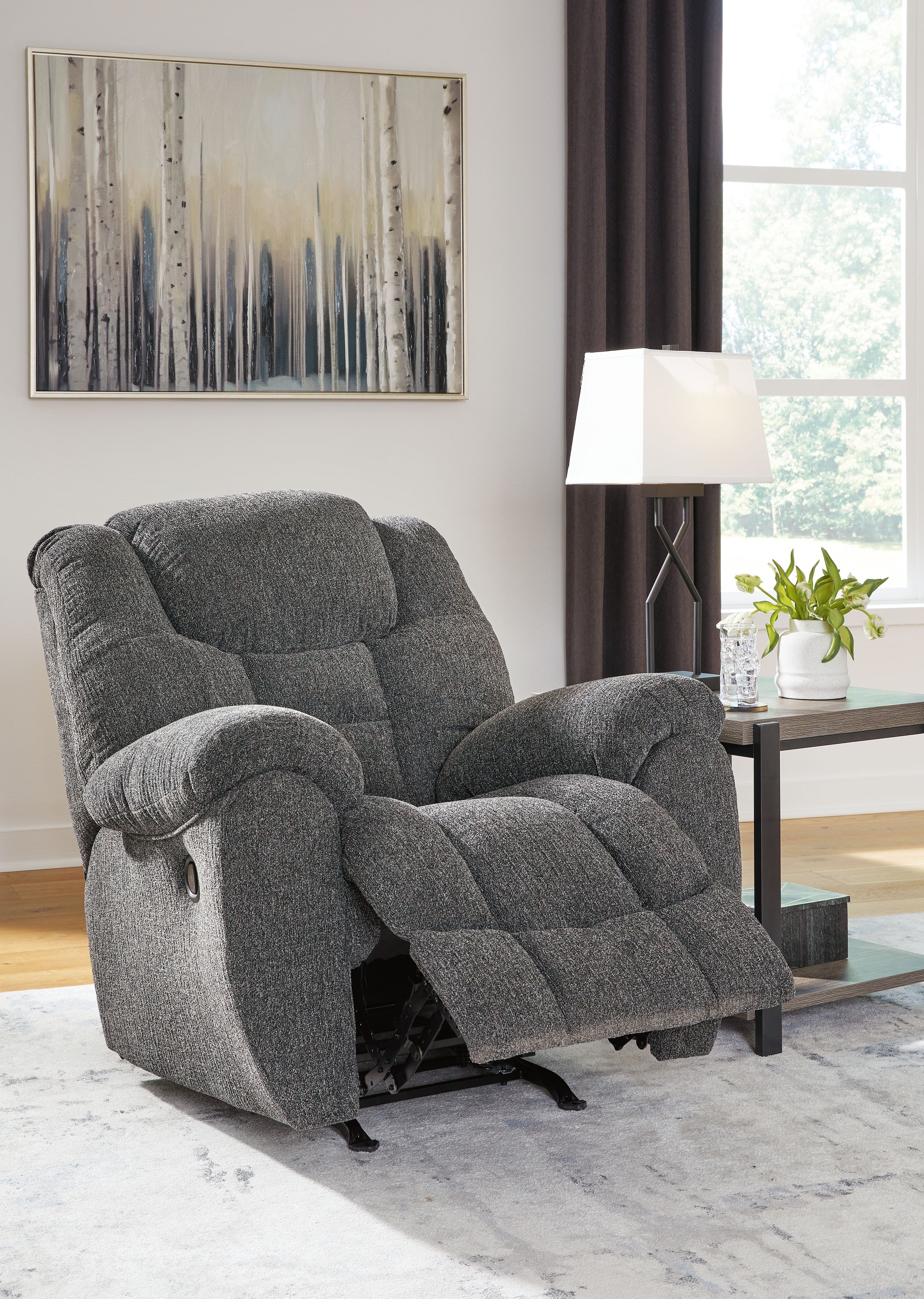 Ashley Furniture Foreside - Rocker Recliner - Charcoal - Image 8