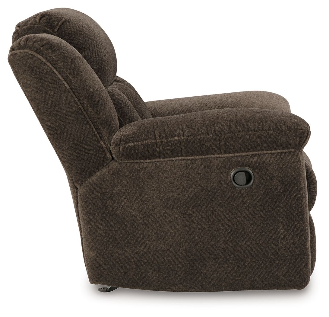 Ashley Furniture Frohn - 3 Pc. - Reclining Sofa, Reclining Loveseat With Console, Rocker Recliner - Chocolate - Image 14