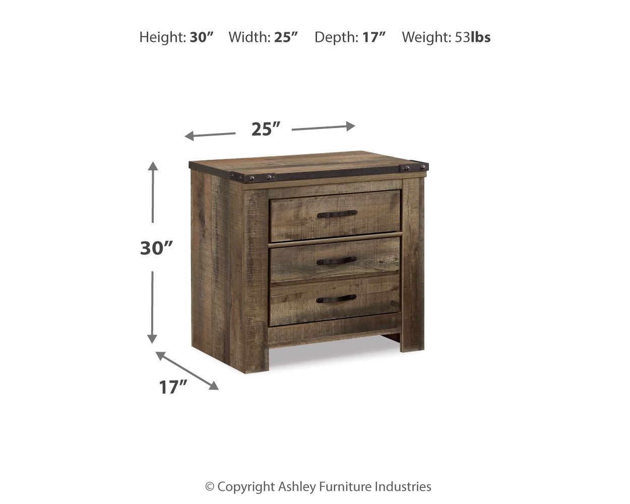 Trinell - Two Drawer Night Stand - Brown