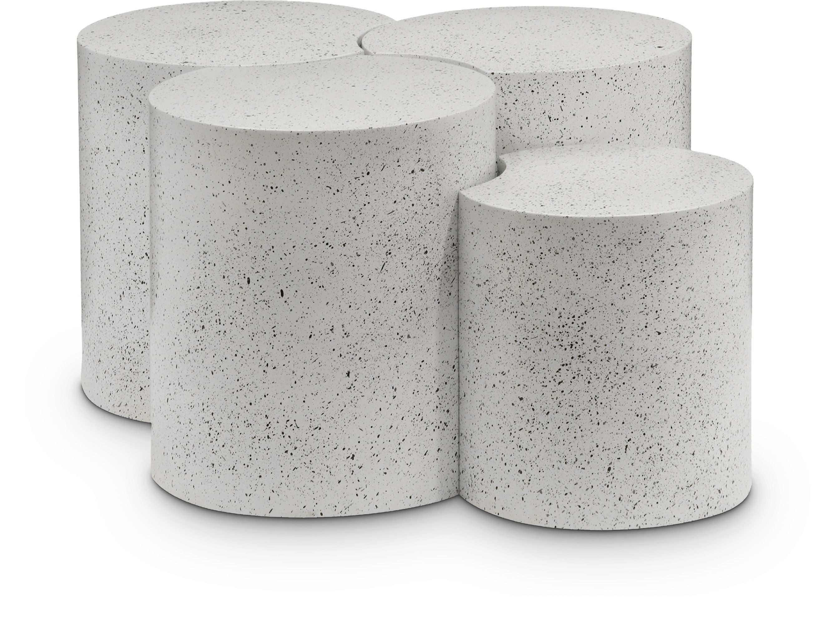 Dimple - 4 Piece Modular Coffee Table - White Terazzo