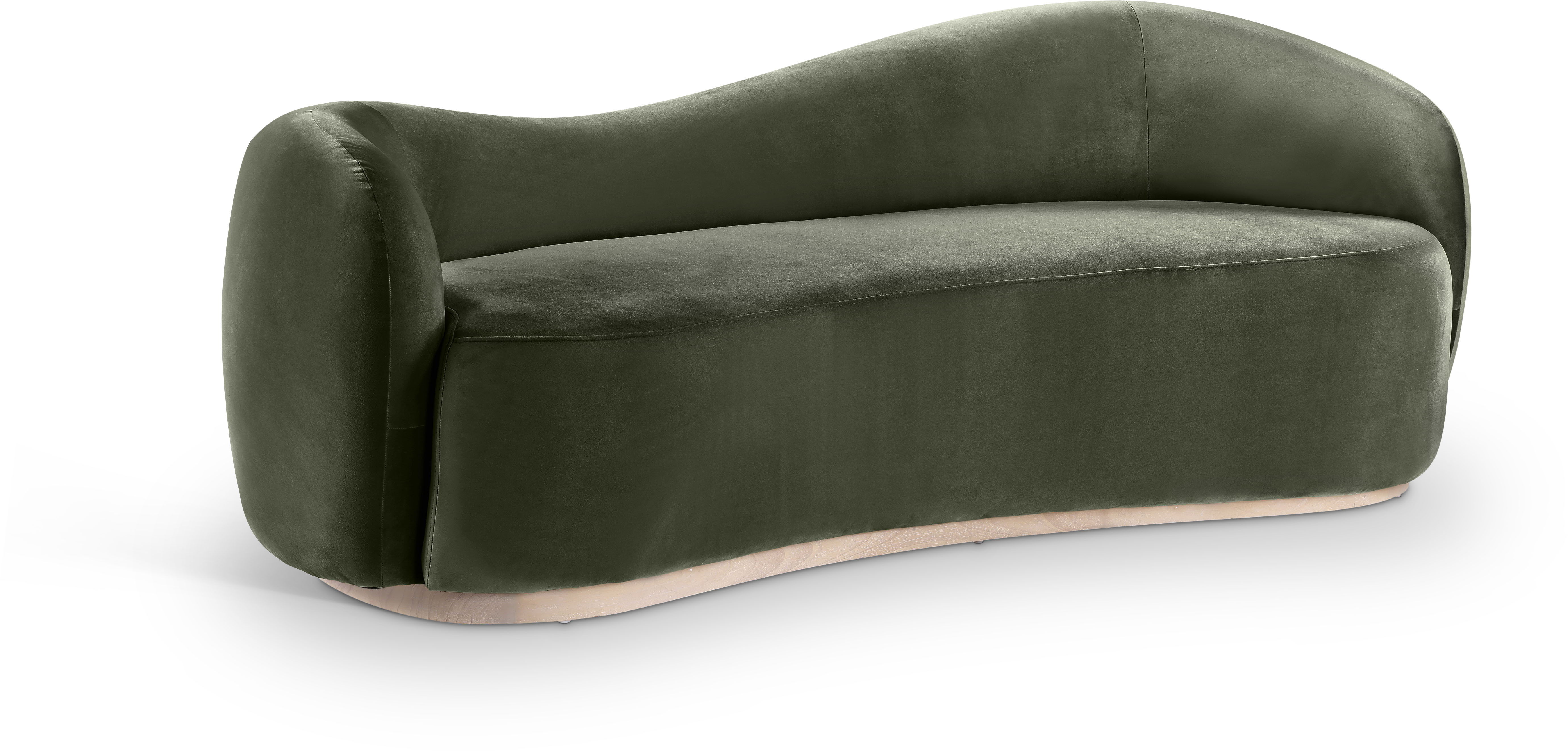 Gustavo - Velvet 92.5" Upholstered Sofa - Green