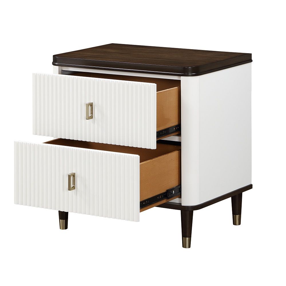 Carena - Nightstand With USB - White & Brown, white, view 5
