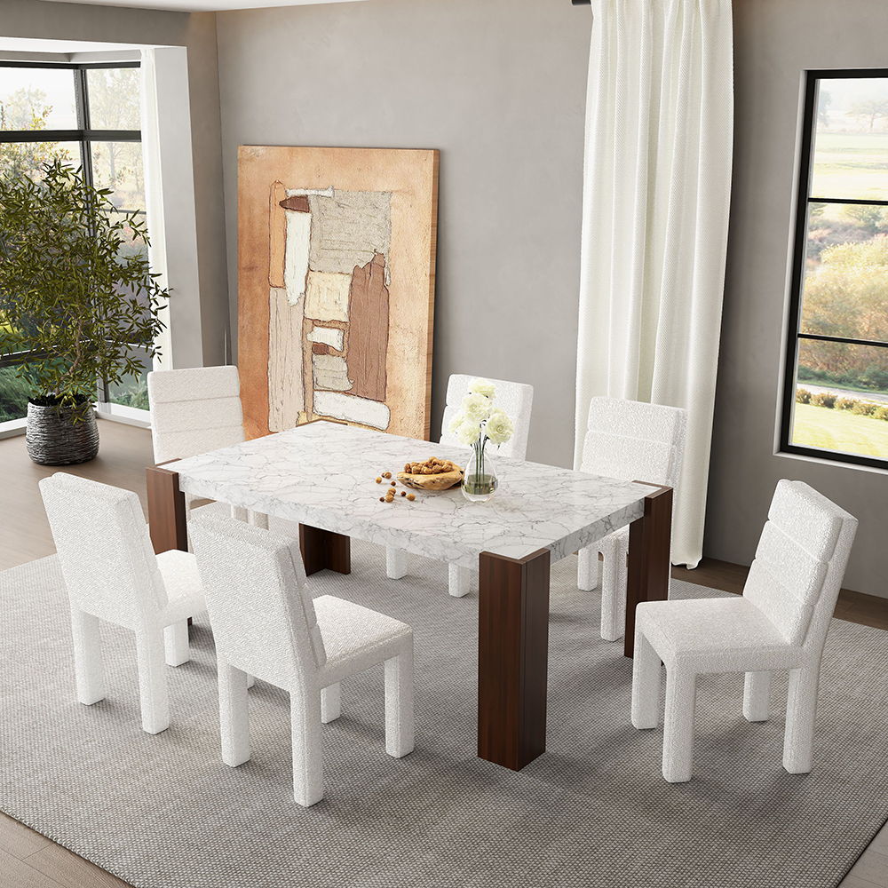 Hettie - Side Chair (Set of 2) - Beige Boucle, white, view 5