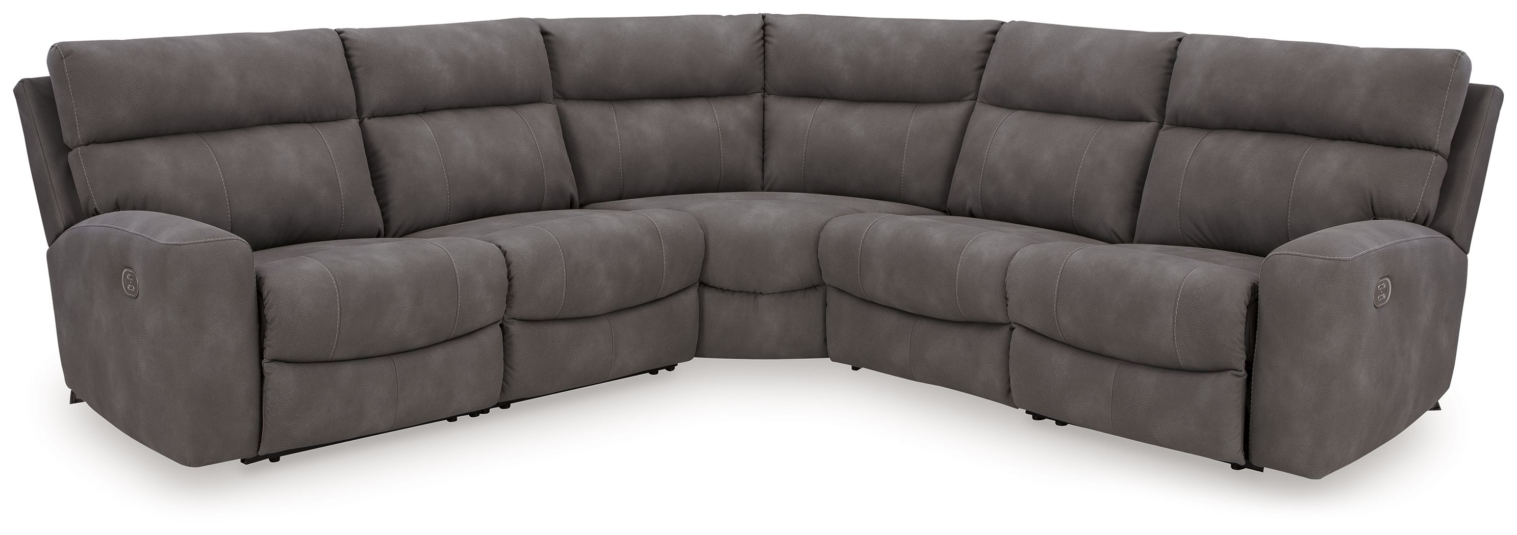 Ashley Next-Gen Durapella - Slate - 5-Piece Power Reclining Sectional