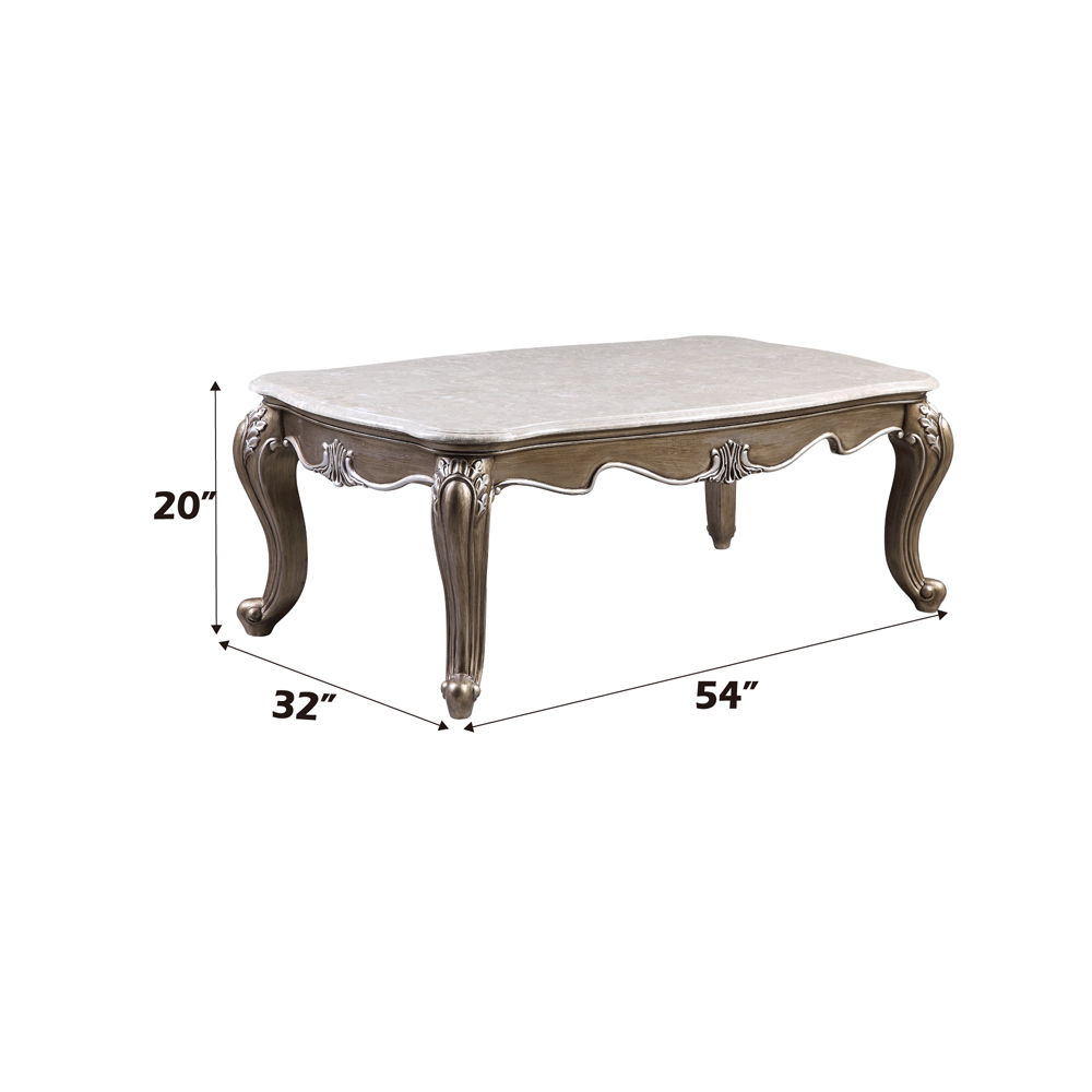 Elozzol - Coffee Table - Marble Top & Antique Bronze, dark gray, view 5