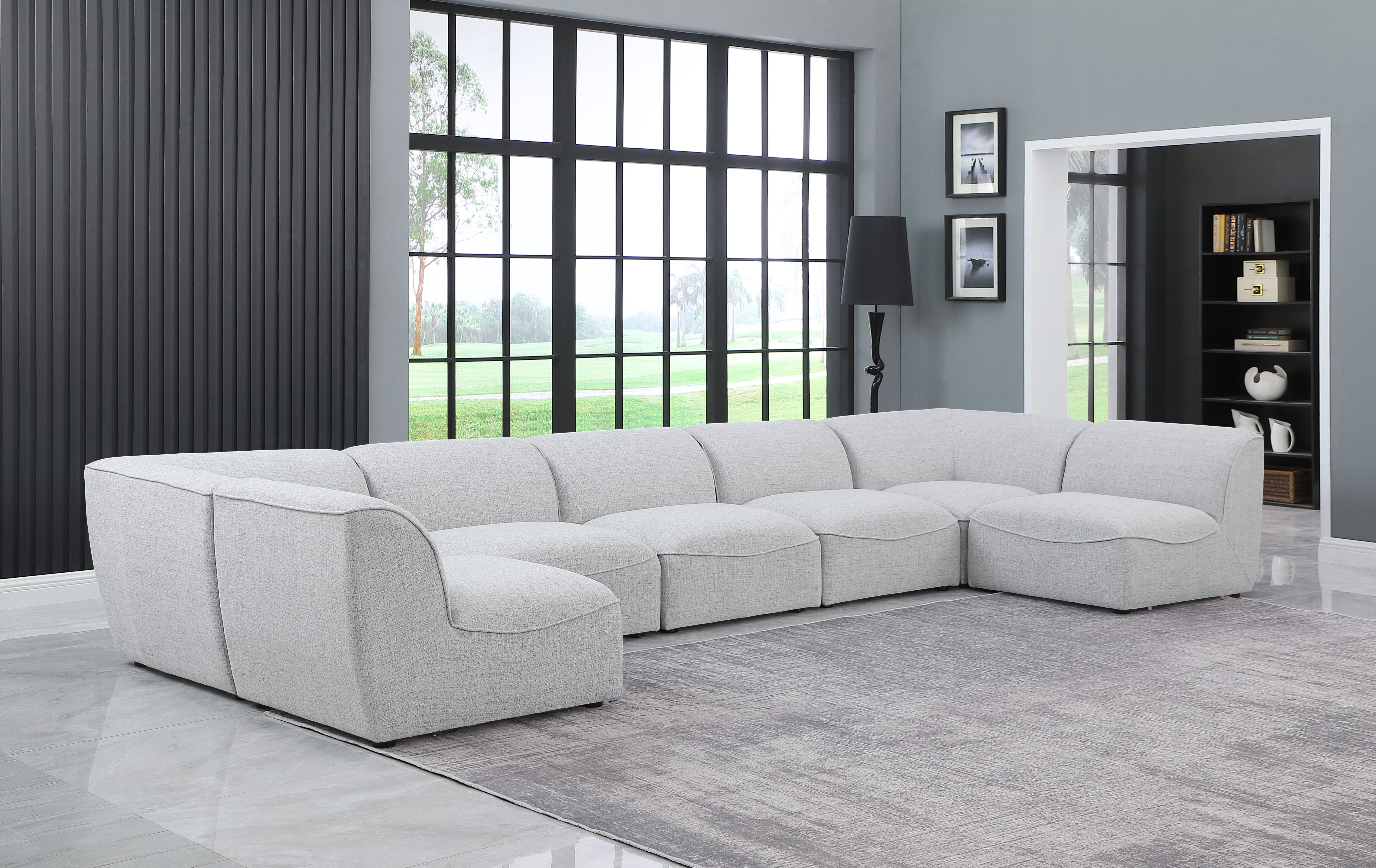 Miramar - 7 Piece Modular U-Shaped Sectional - Gray