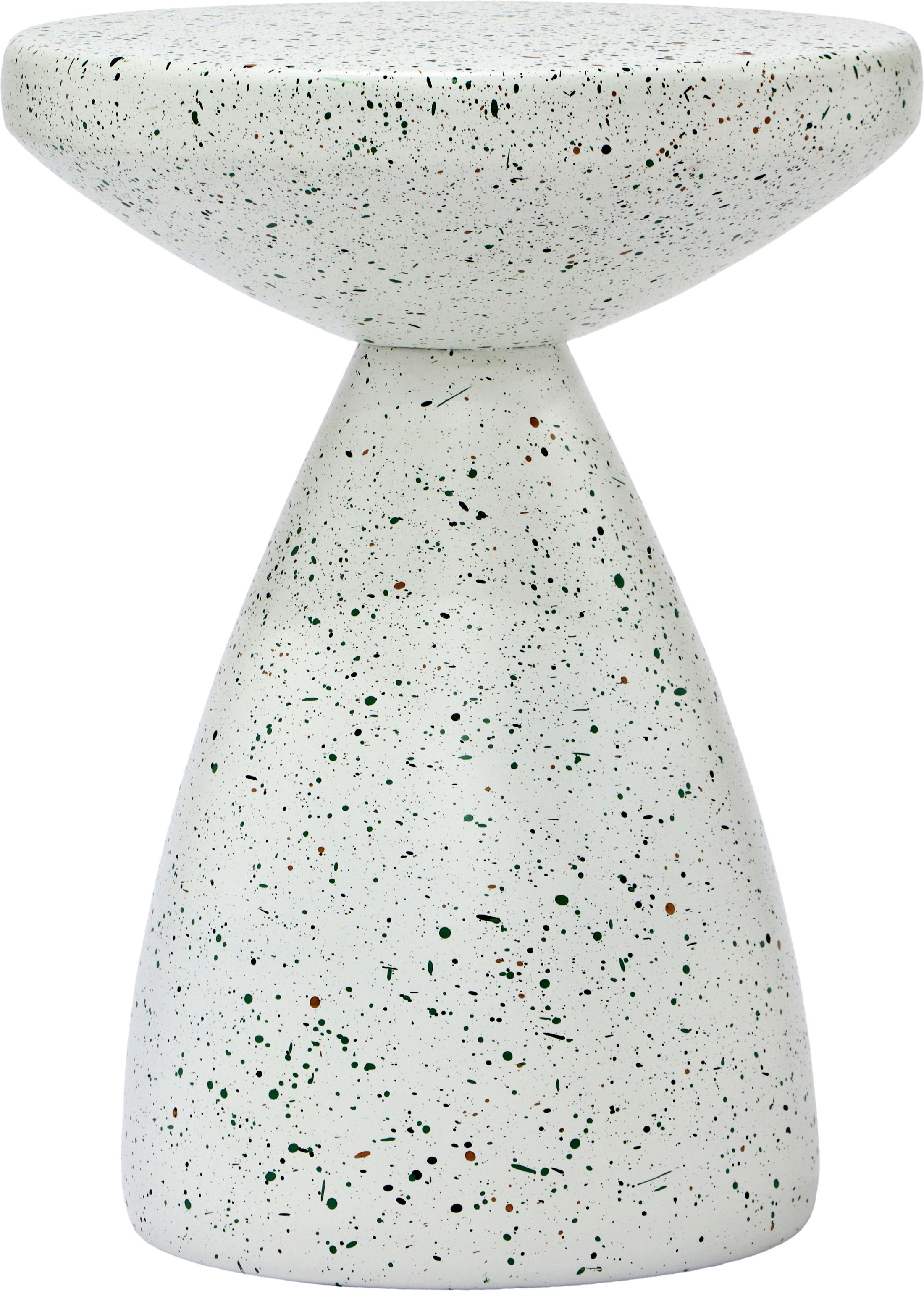 Anika - Iron Terrazzo End Table - White