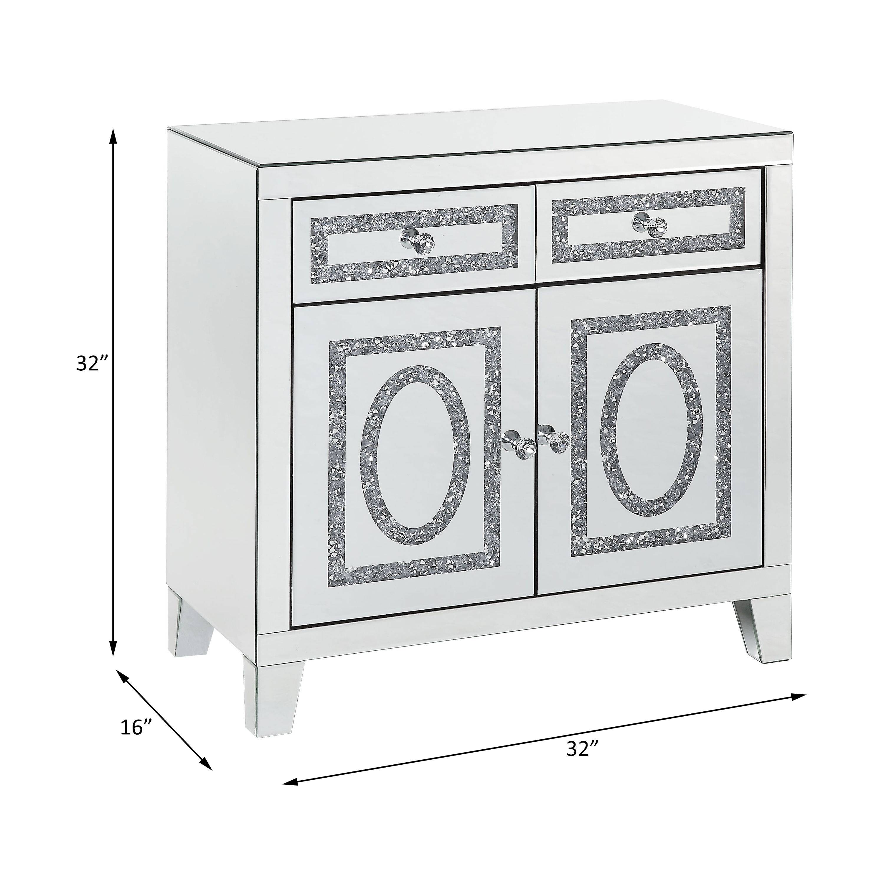 Noralie - Cabinet - Mirrored & Faux Diamonds, silver, view 4