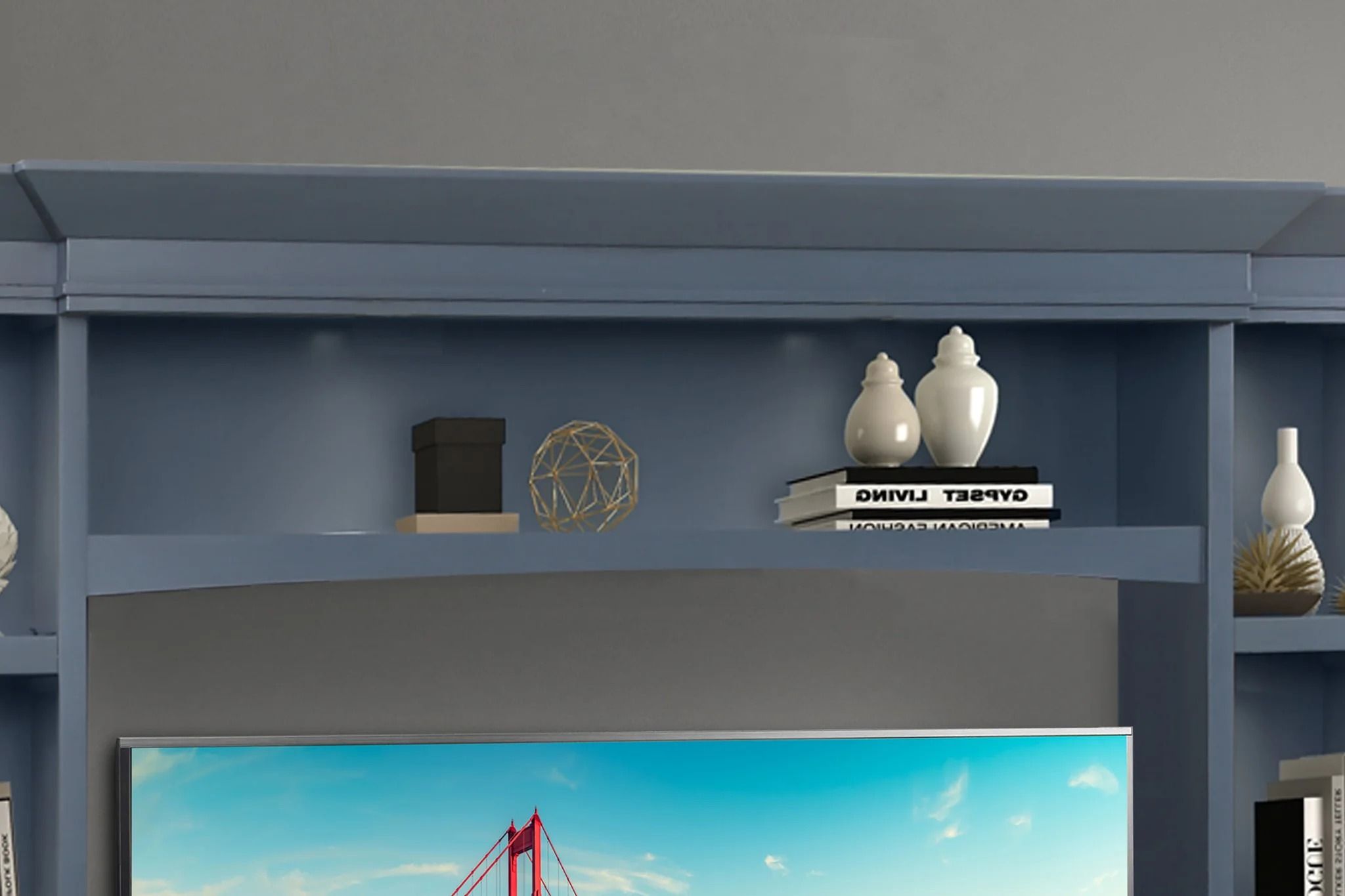 Parker House Americana Modern - Hutch Bridge with LED light - Denim