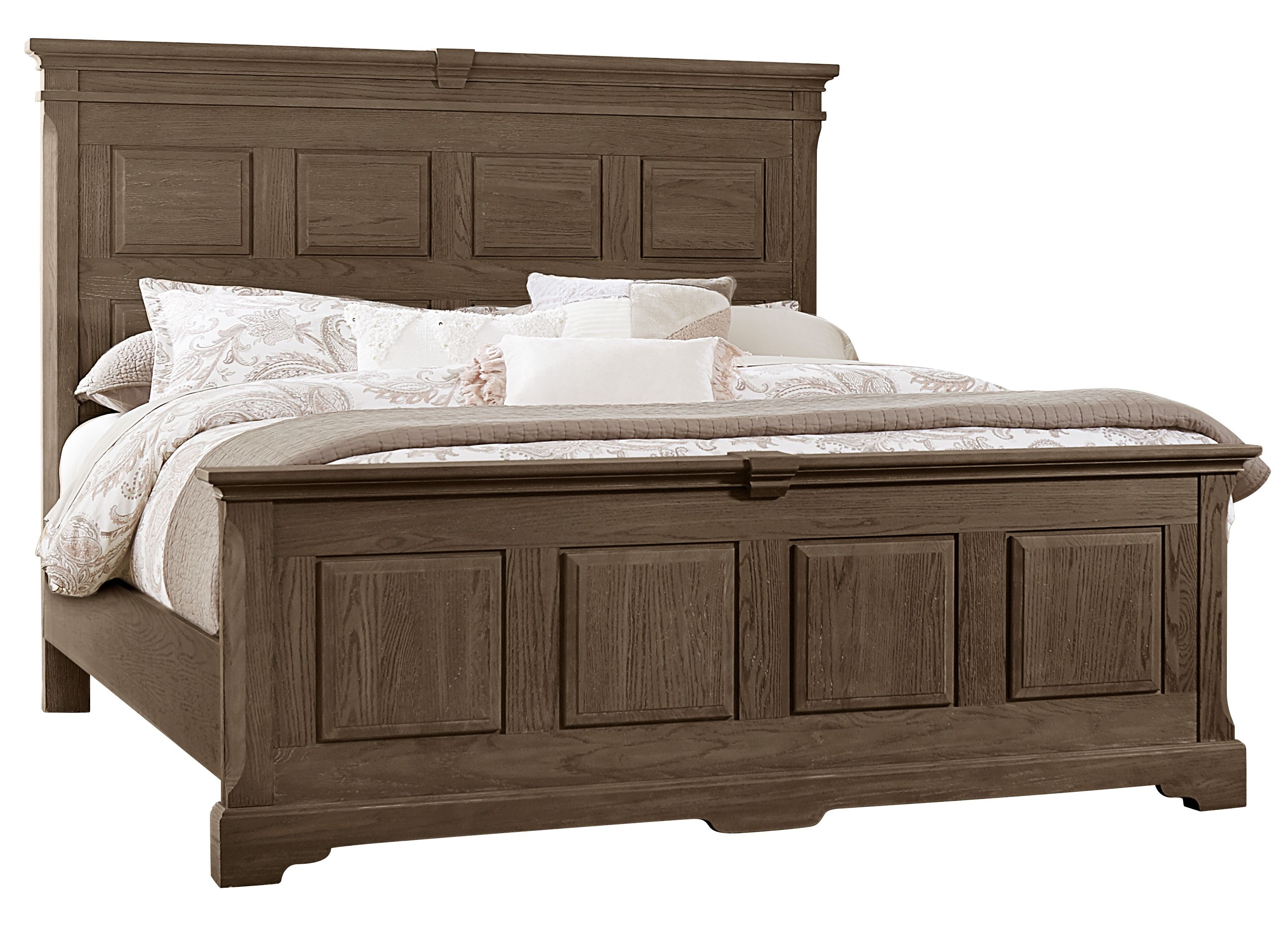 Vaughan-Bassett Heritage - Queen Mansion Bed - Cobblestone Oak