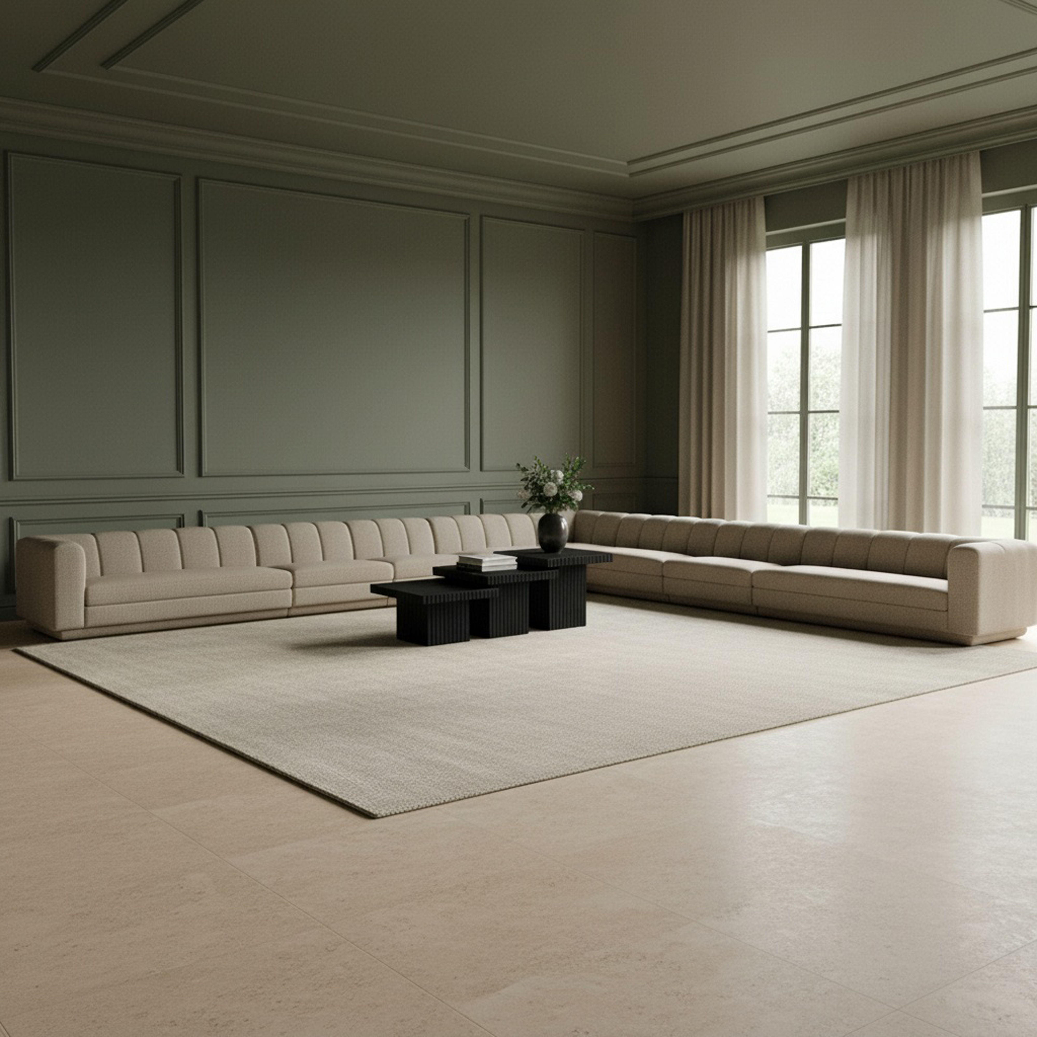 Modari - Fabric Upholstered 9 Piece Modular Sectional - Beige