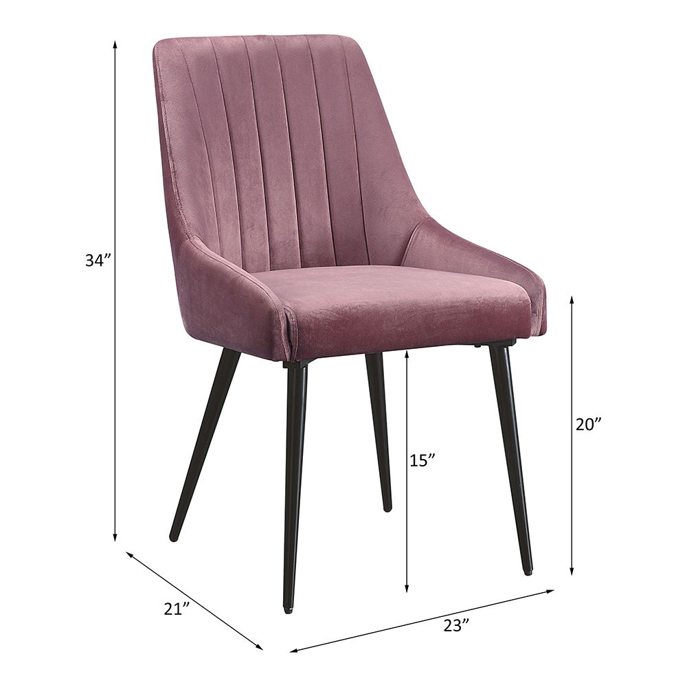 Riley - Side Chair (Set of 2) - Pink Fabric & Black, pink, view 6