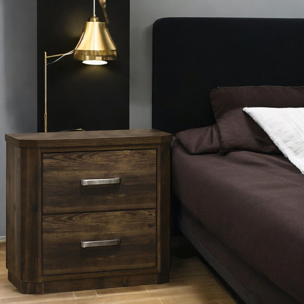 Elettra - Nightstand - Rustic Walnut, dark brown, view 3