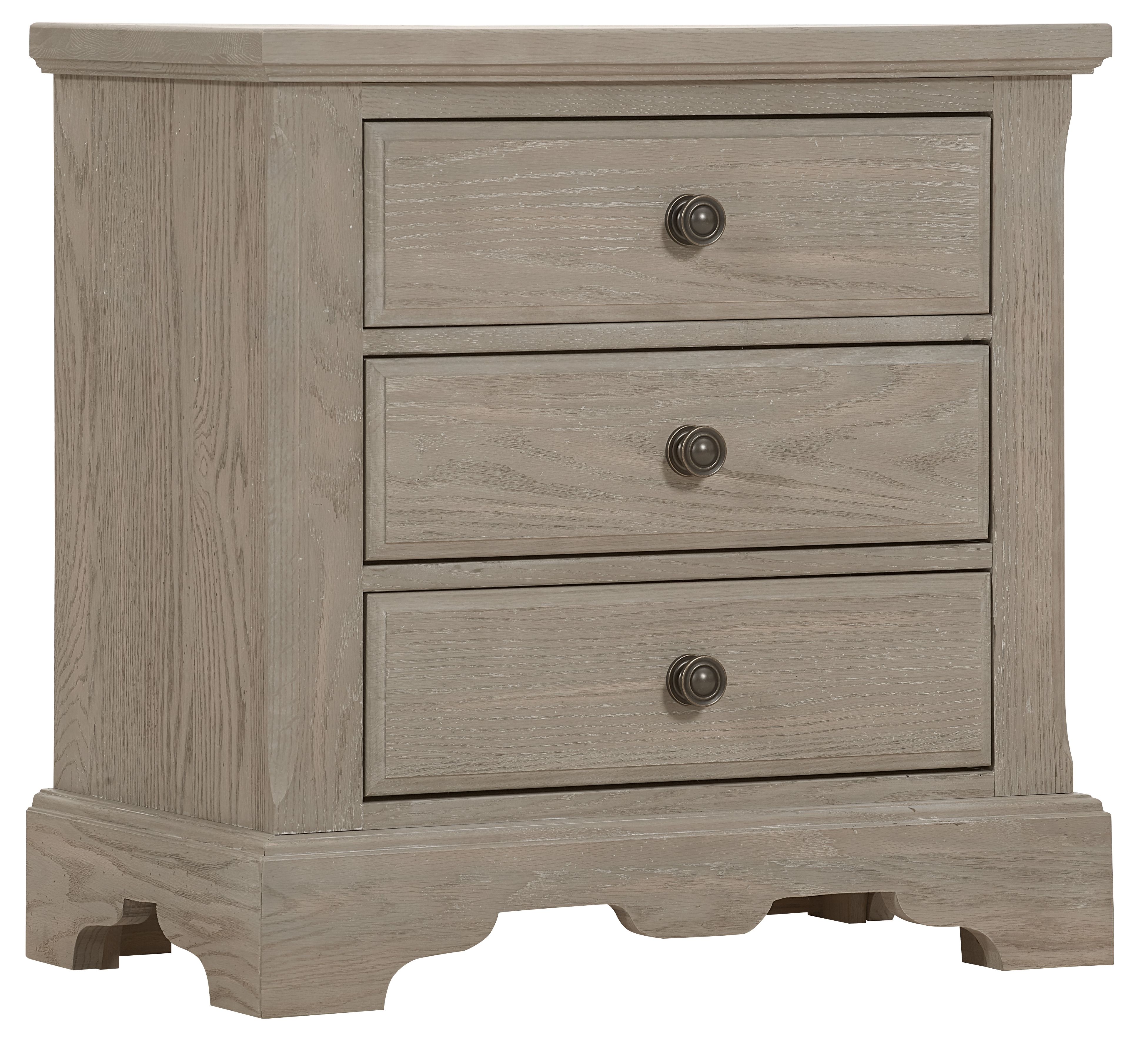 Vaughan-Bassett Heritage - 3-Drawers Nightstand - Greystone