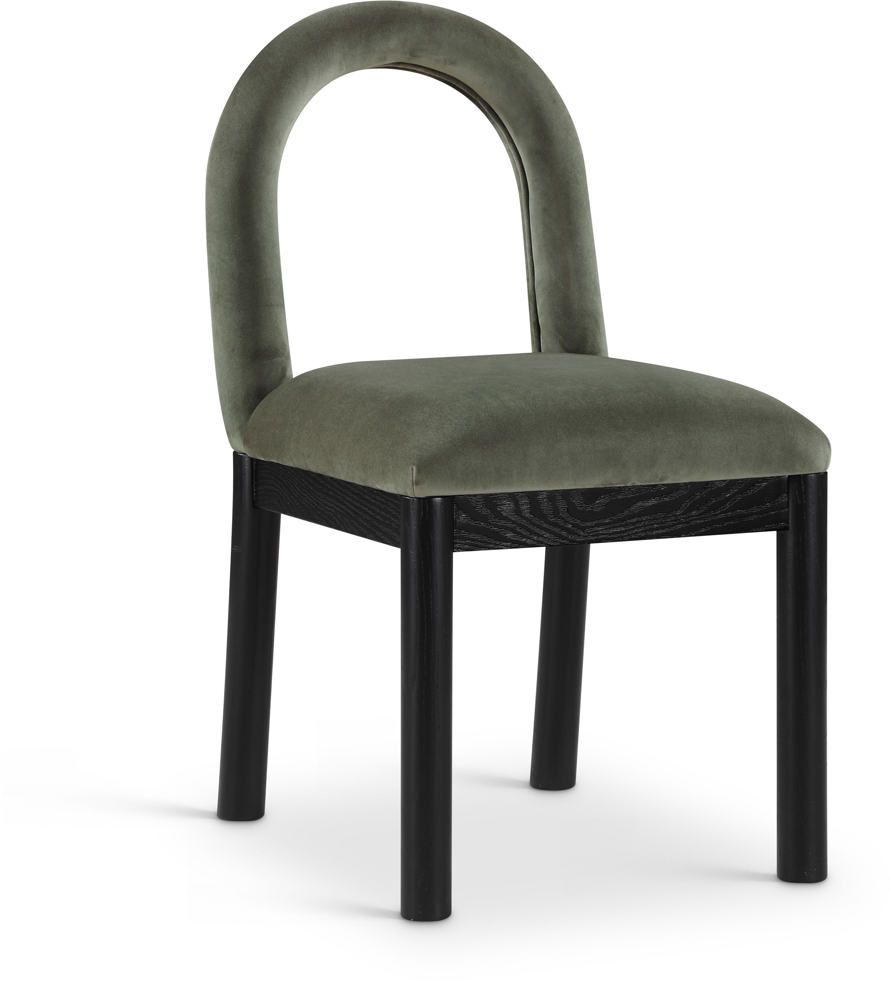 Conrad - Velvet Dining Chair With Black Legs - Green